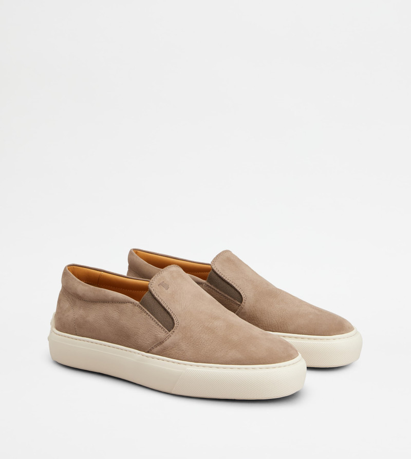 SLIP-ONS IN NUBUCK - BEIGE 2