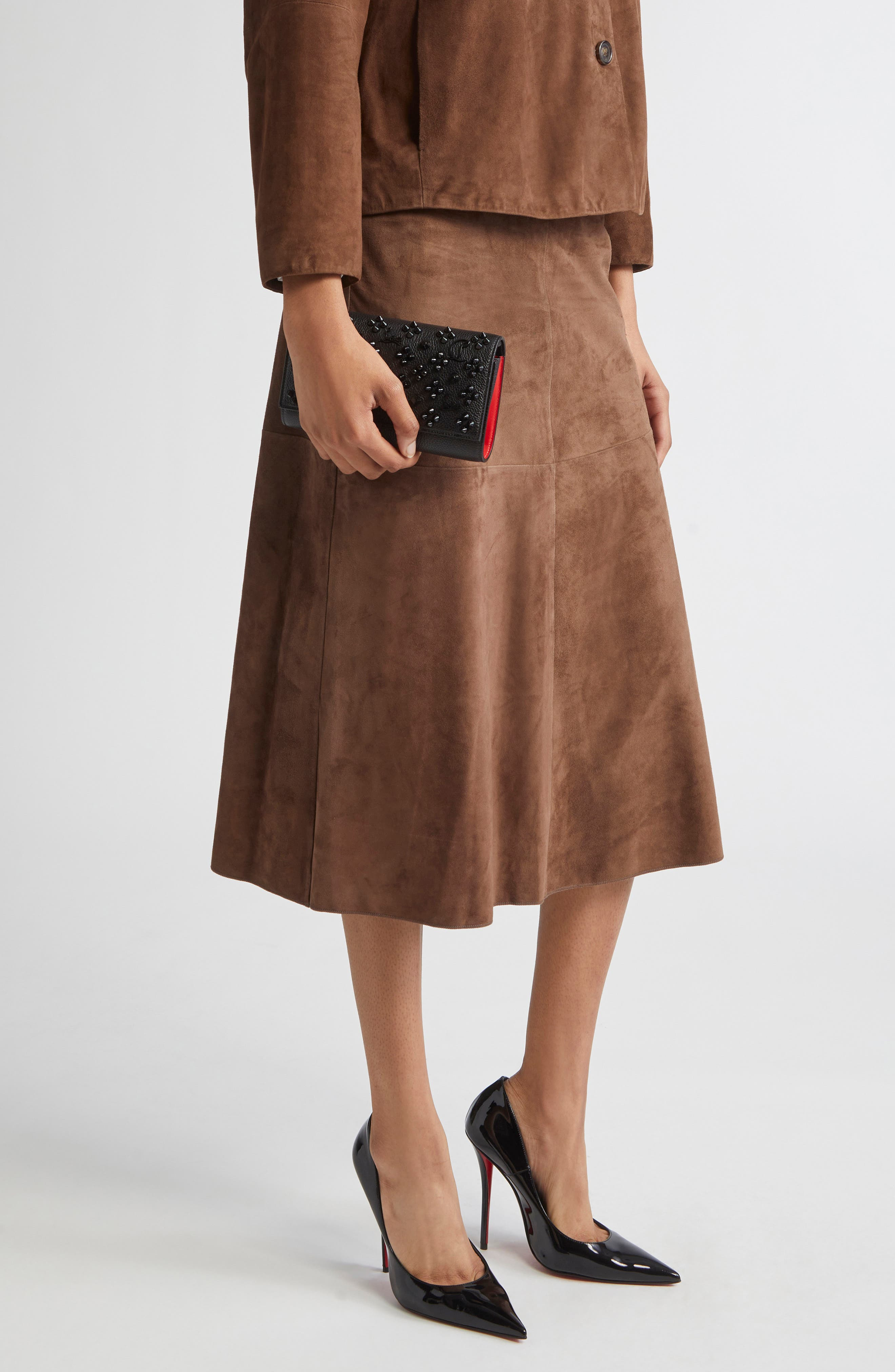 Christian Louboutin Paloma Leather Clutch in Black at Nordstrom - 3