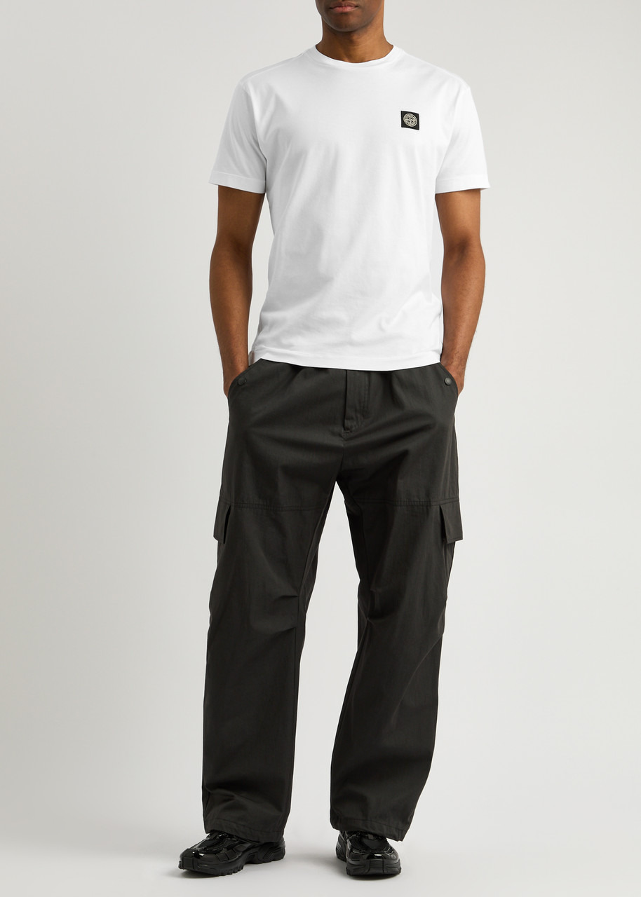 Stone Island Logo Cotton T-shirt - 4