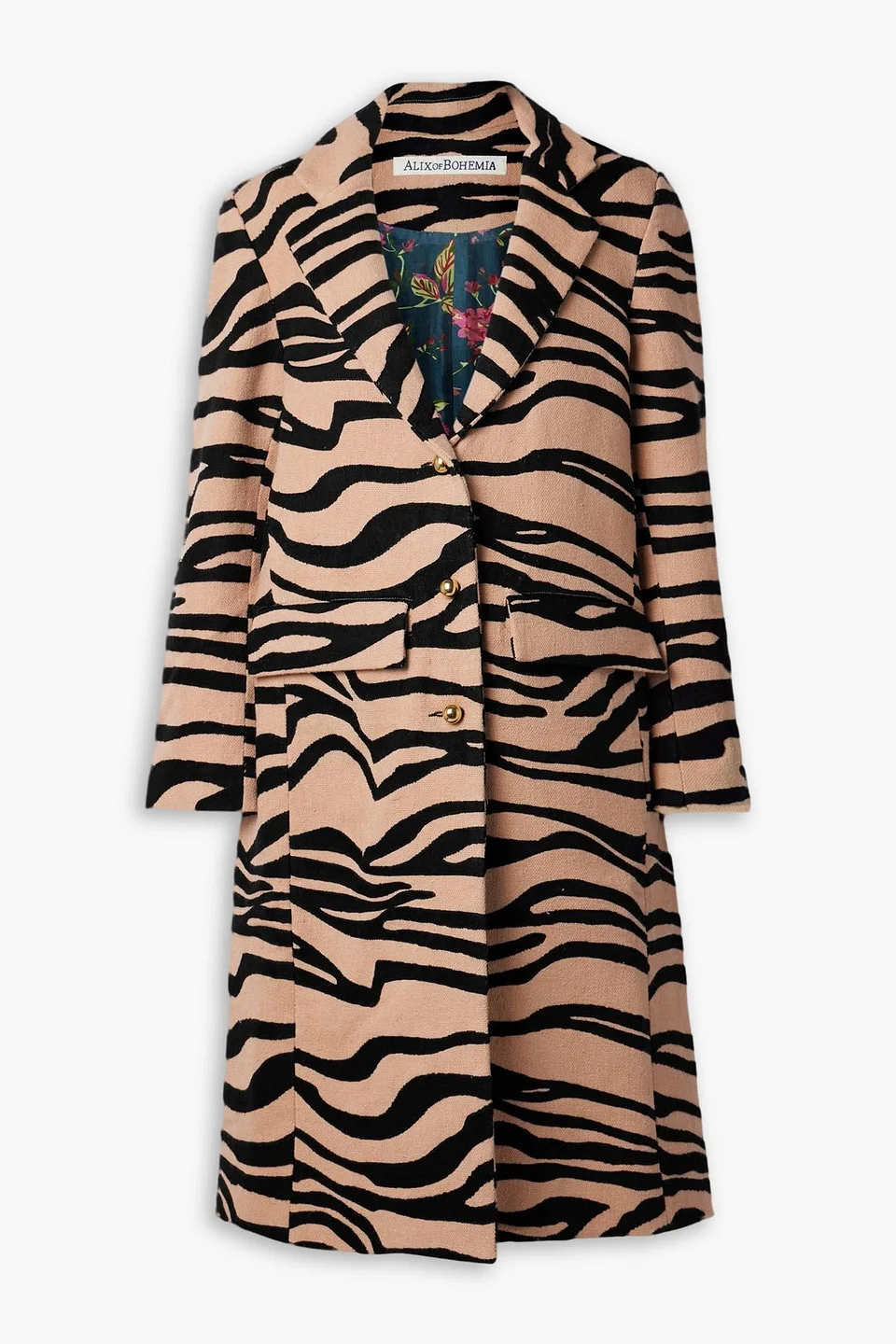 Captain zebra-jacquard cotton-canvas coat - 1