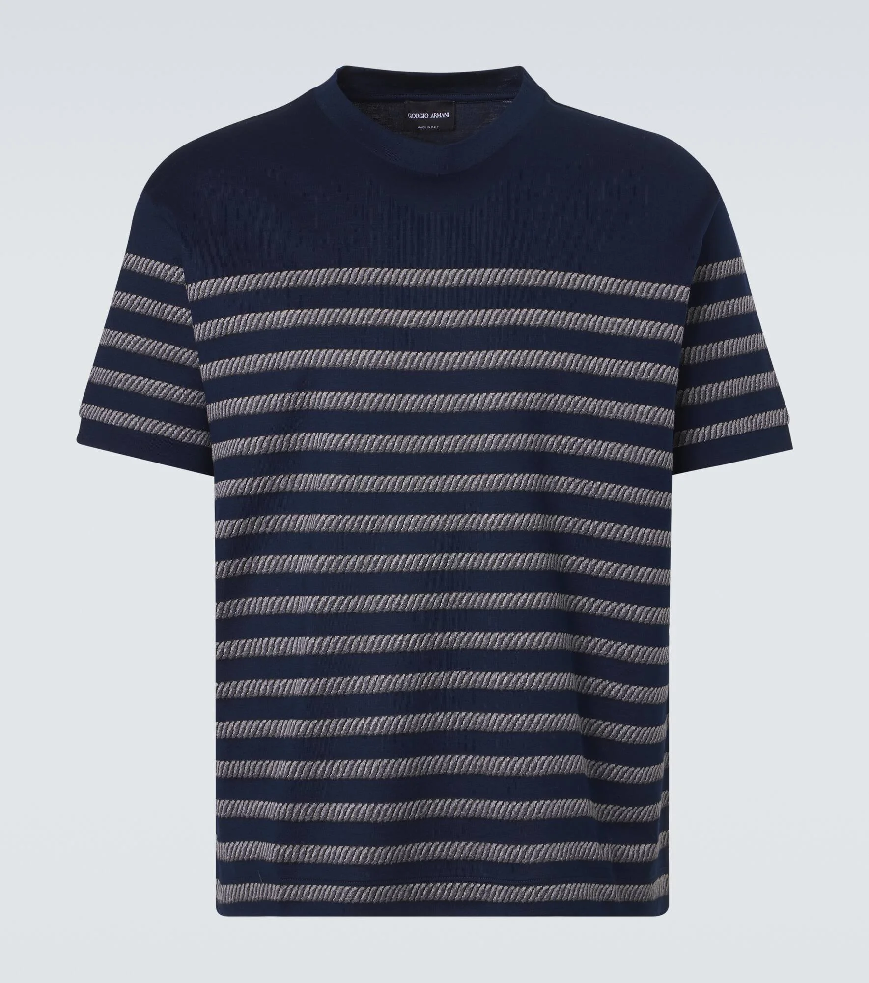 Striped cotton-blend T-shirt - 1