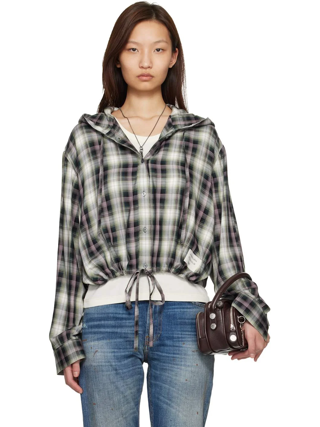 Black & Green Hooded Overshirt - 1