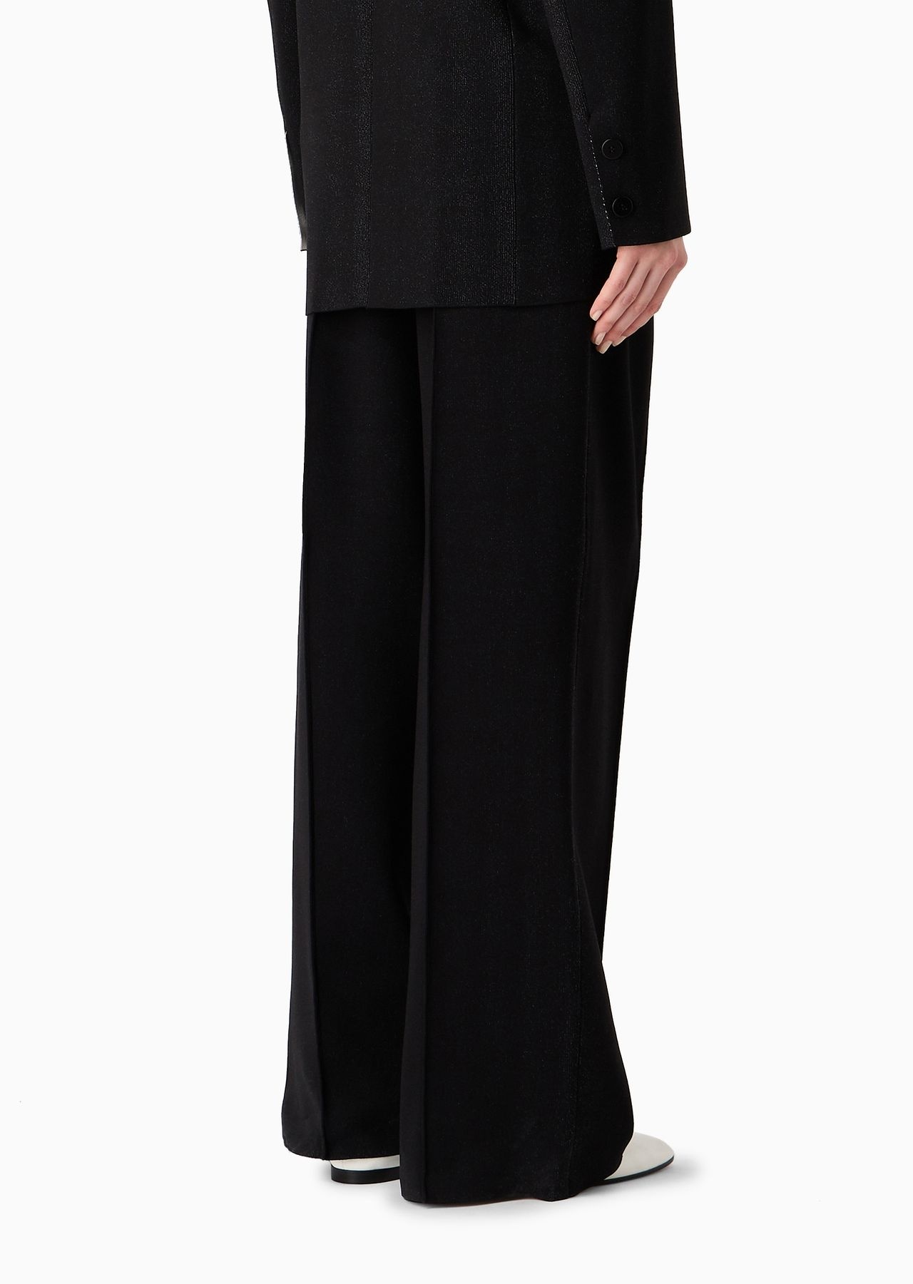 Straight-cut trousers in a bonded silk blend - 3
