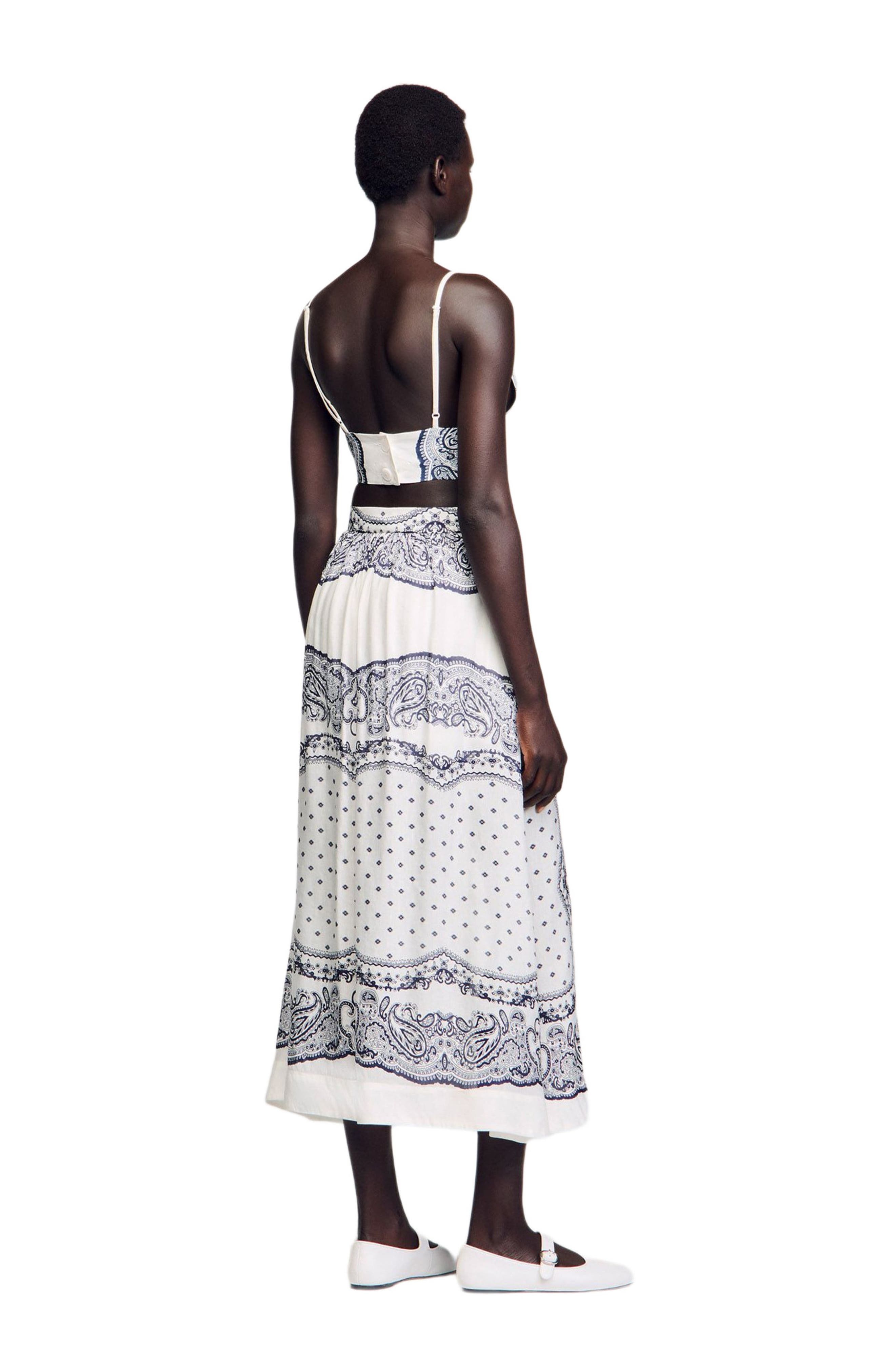 SANDRO Bandana-motif skirt shorts in White /Blue at Nordstrom - 2