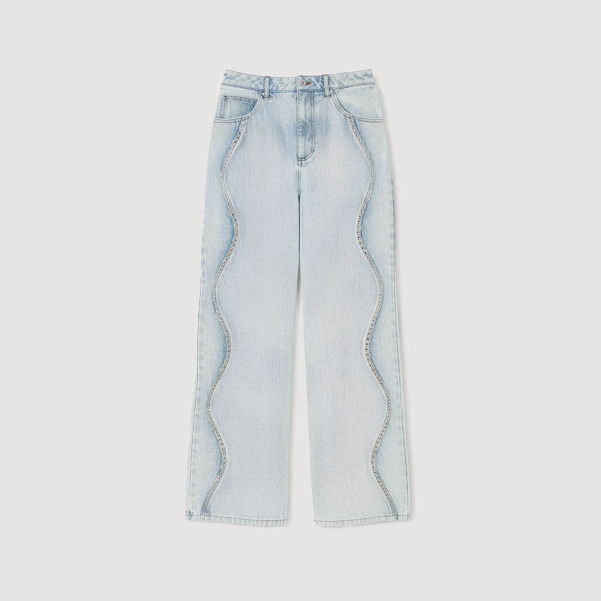 JEANS WITH RHINESTONE STRIPES - 6