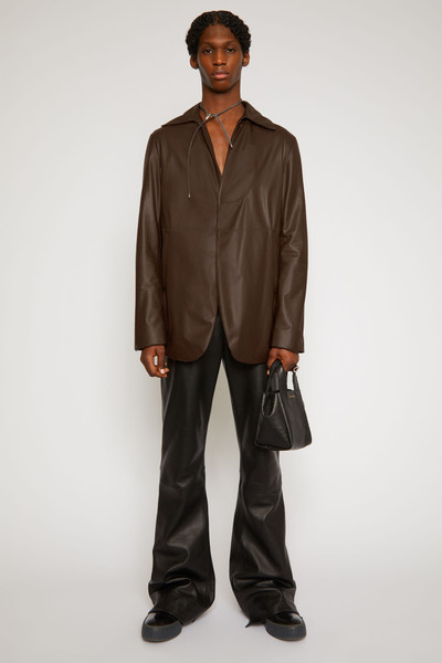 Acne Studios Padded leather suit jacket dark brown outlook