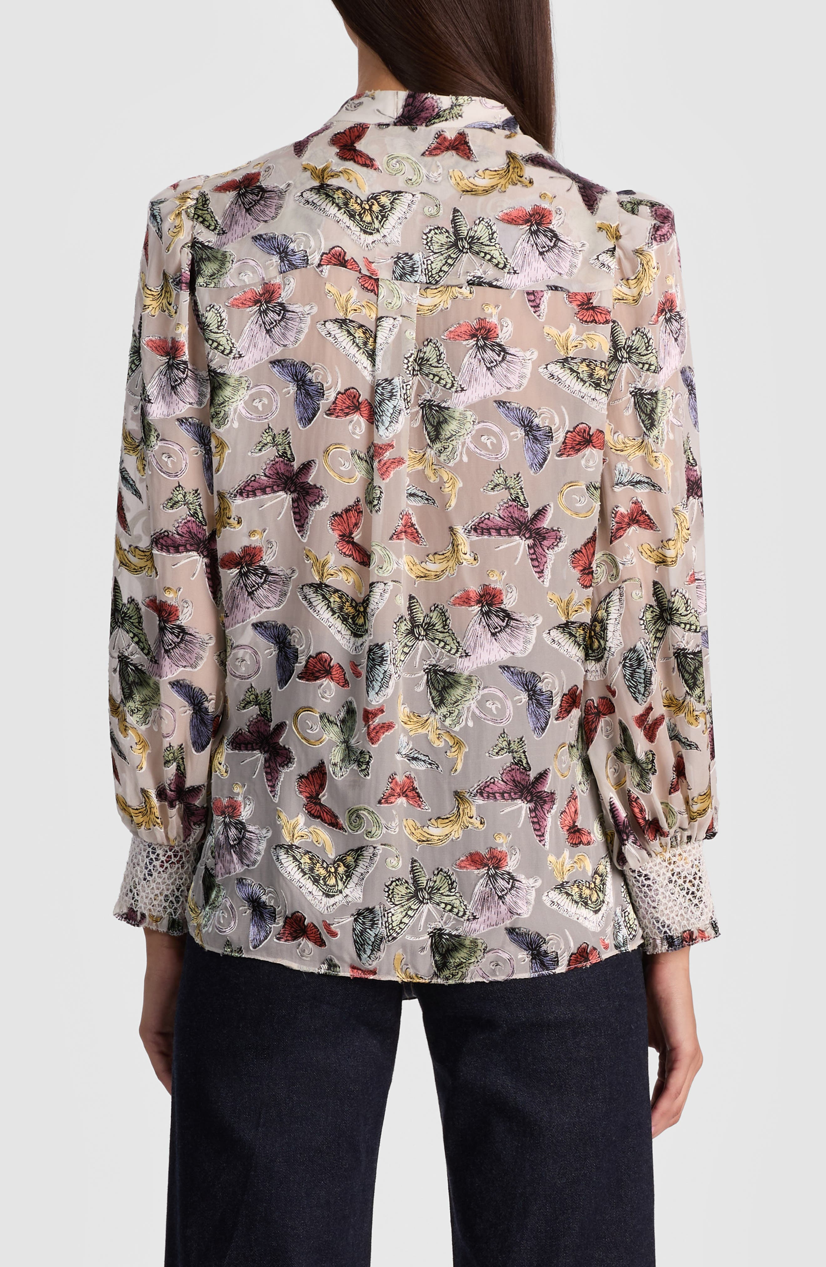 Alice + Olivia Sheila Butterfly Print Top in Spread Your Wings at Nordstrom - 2