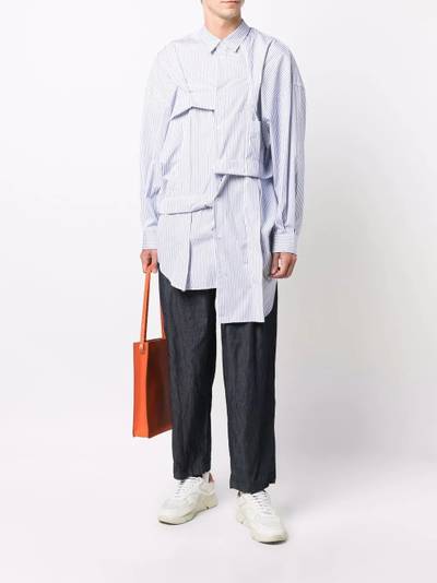 Comme des Garçons SHIRT pinstripe-print asymmetric shirt outlook