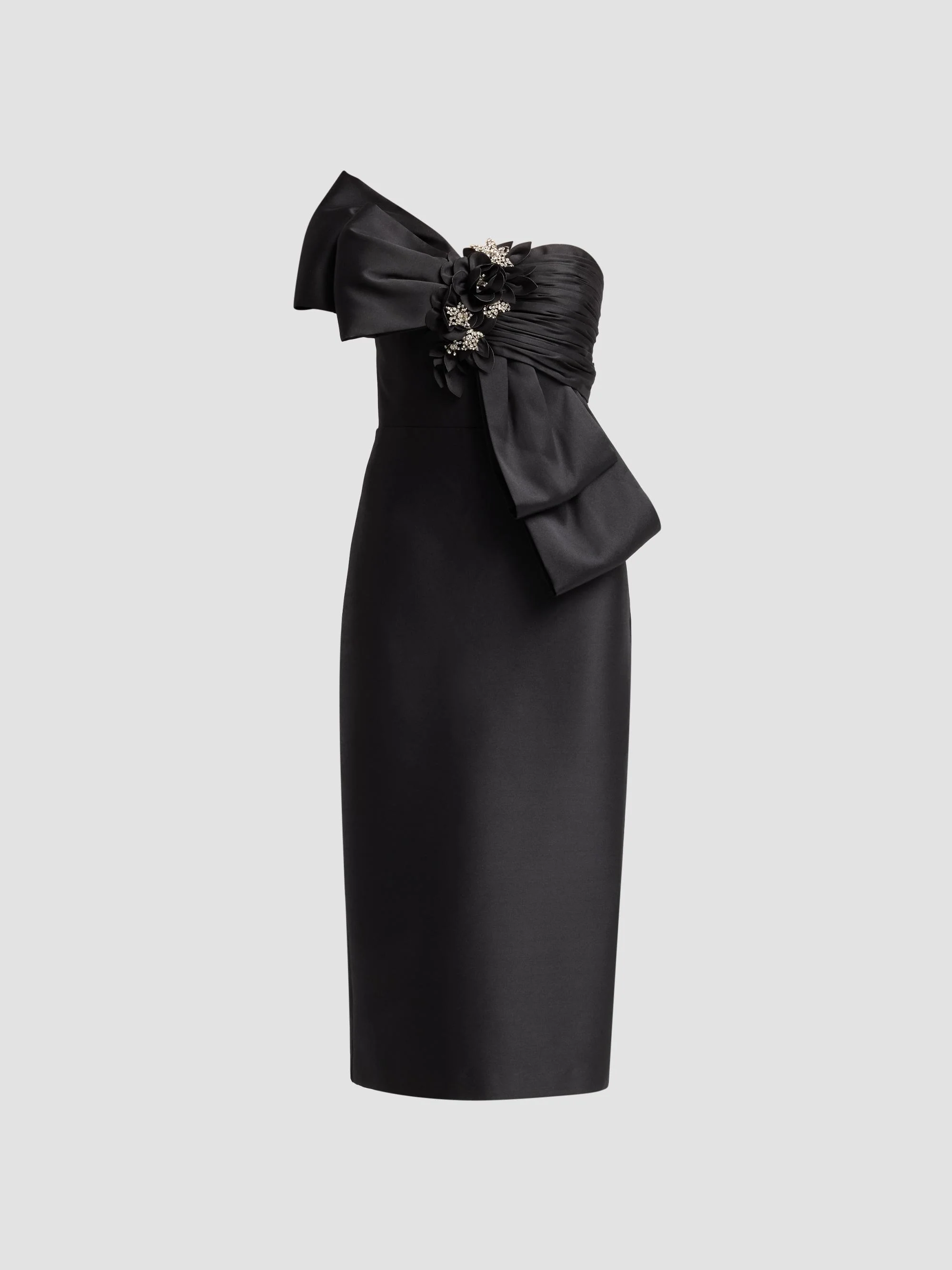 Women's Strapless Cocktail Midi Dress - Black - 1