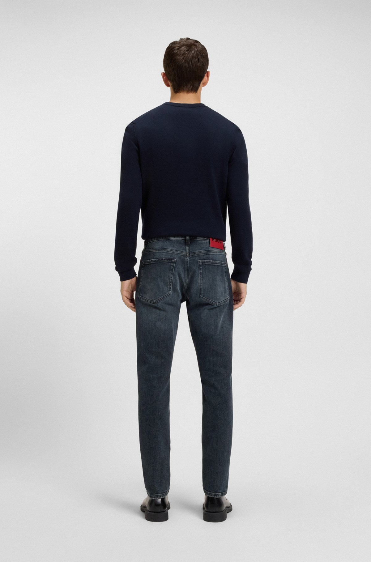 EXTRA-SLIM-FIT JEANS IN MID-BLUE STRETCH DENIM - 4