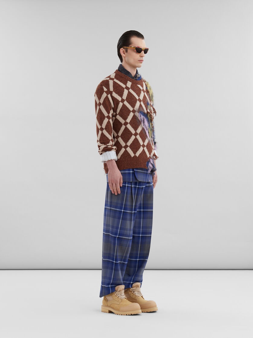 MULTICOLOUR ARGYLE WOOL-MOHAIR TWO-IN-ONE JUMPER - 6