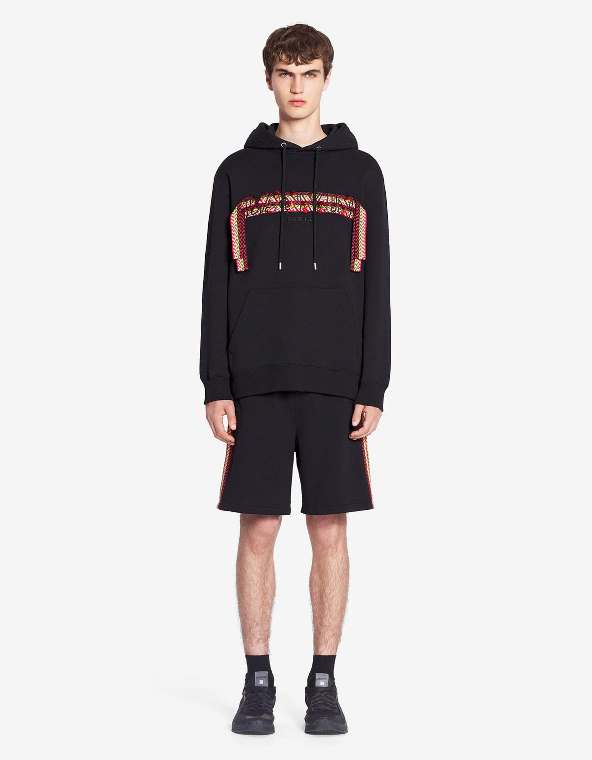 Lanvin Black Curb Logo Embroidered Oversized Hoodie - 2