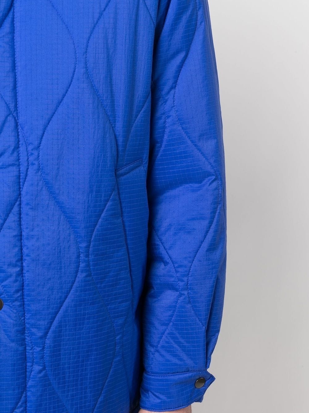 TEEMING Blue Nylon Quilted Coach Jacket - 5