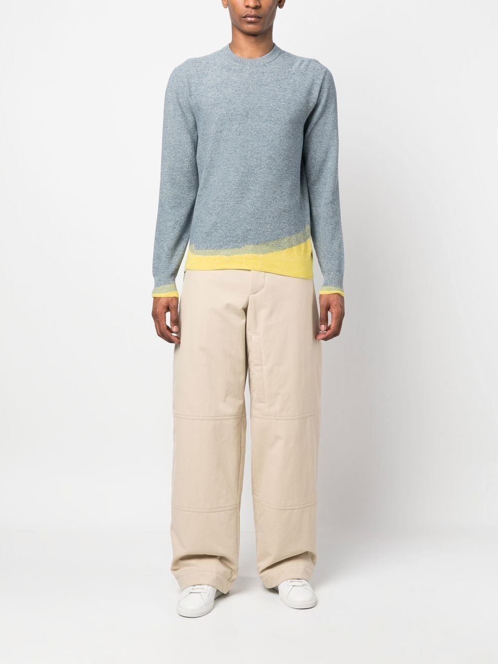 ribbed-knit crew neck sweatshirt - 2