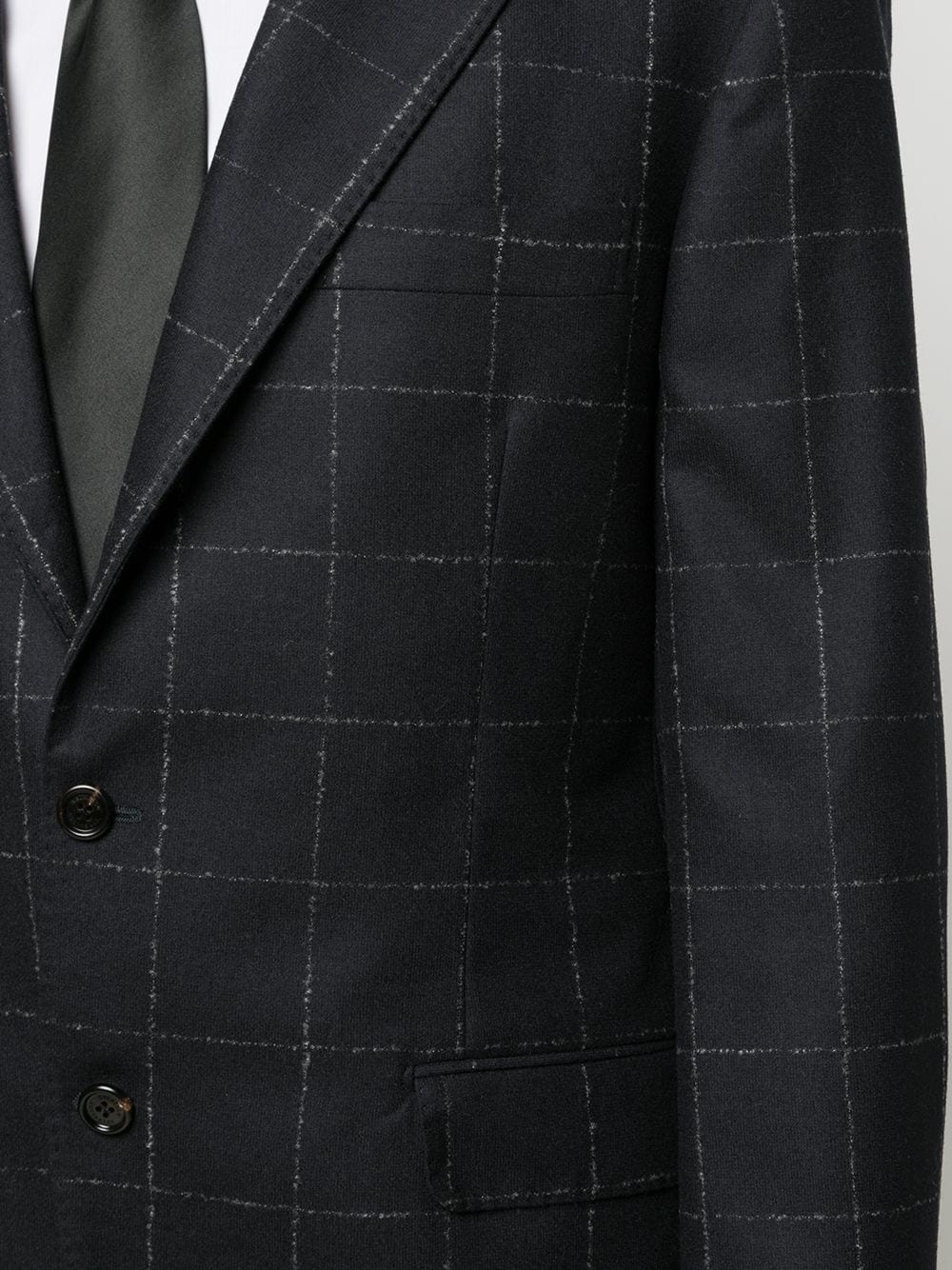 checked wool suit jacket - 5