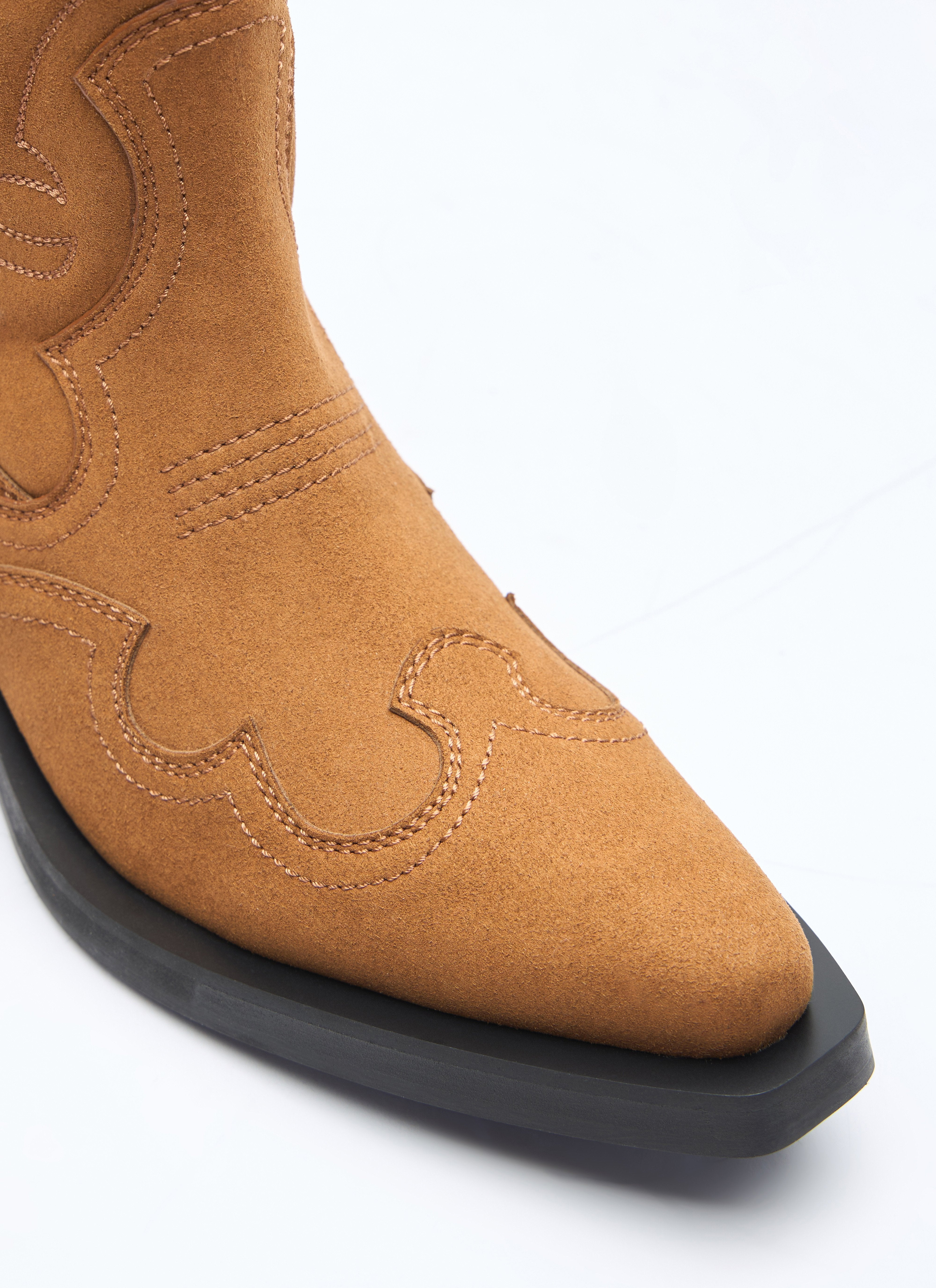 Ganni Women Mid Shaft Embroidered Western Boots - 2