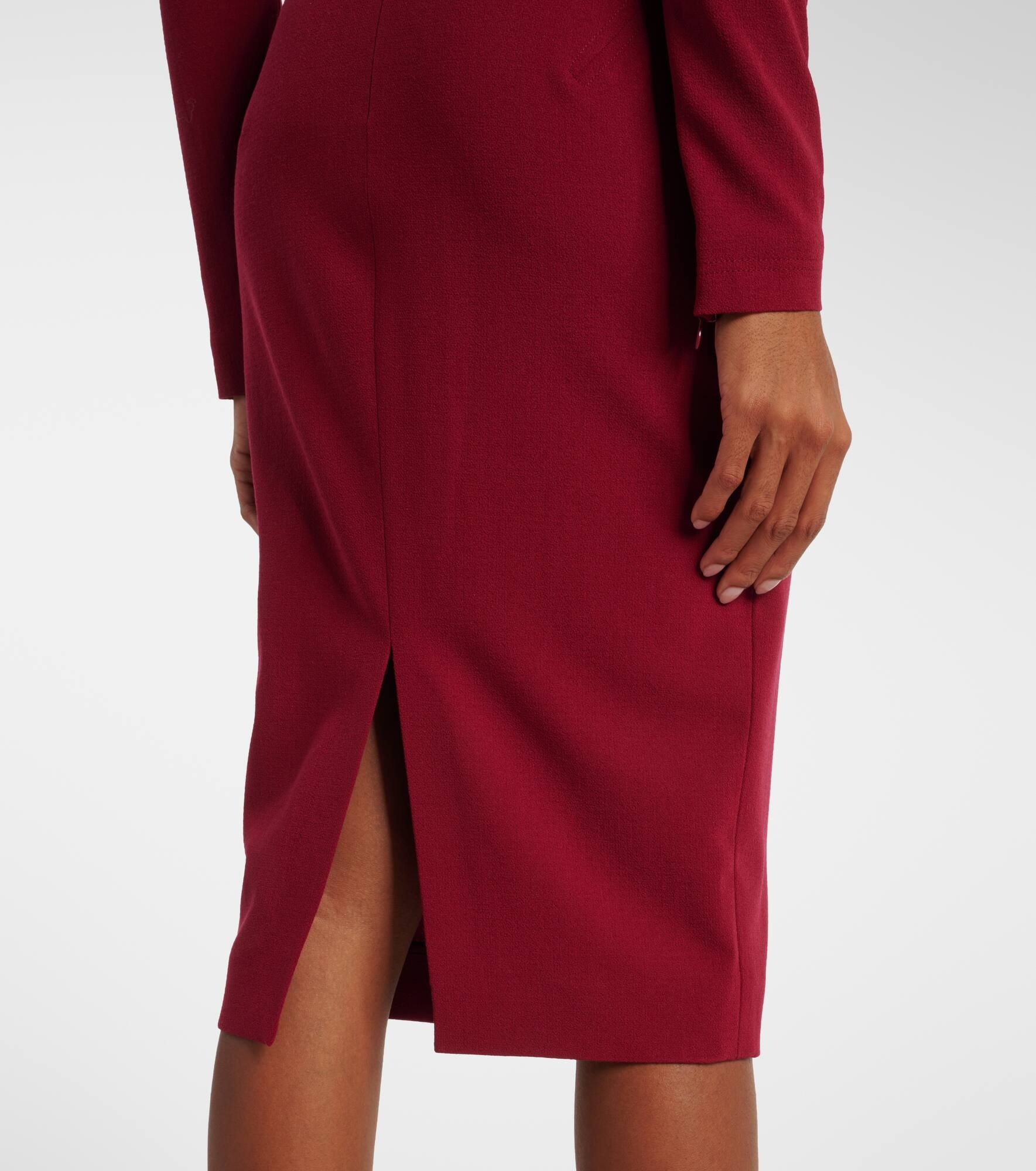 Wool-blend crêpe midi dress - 5