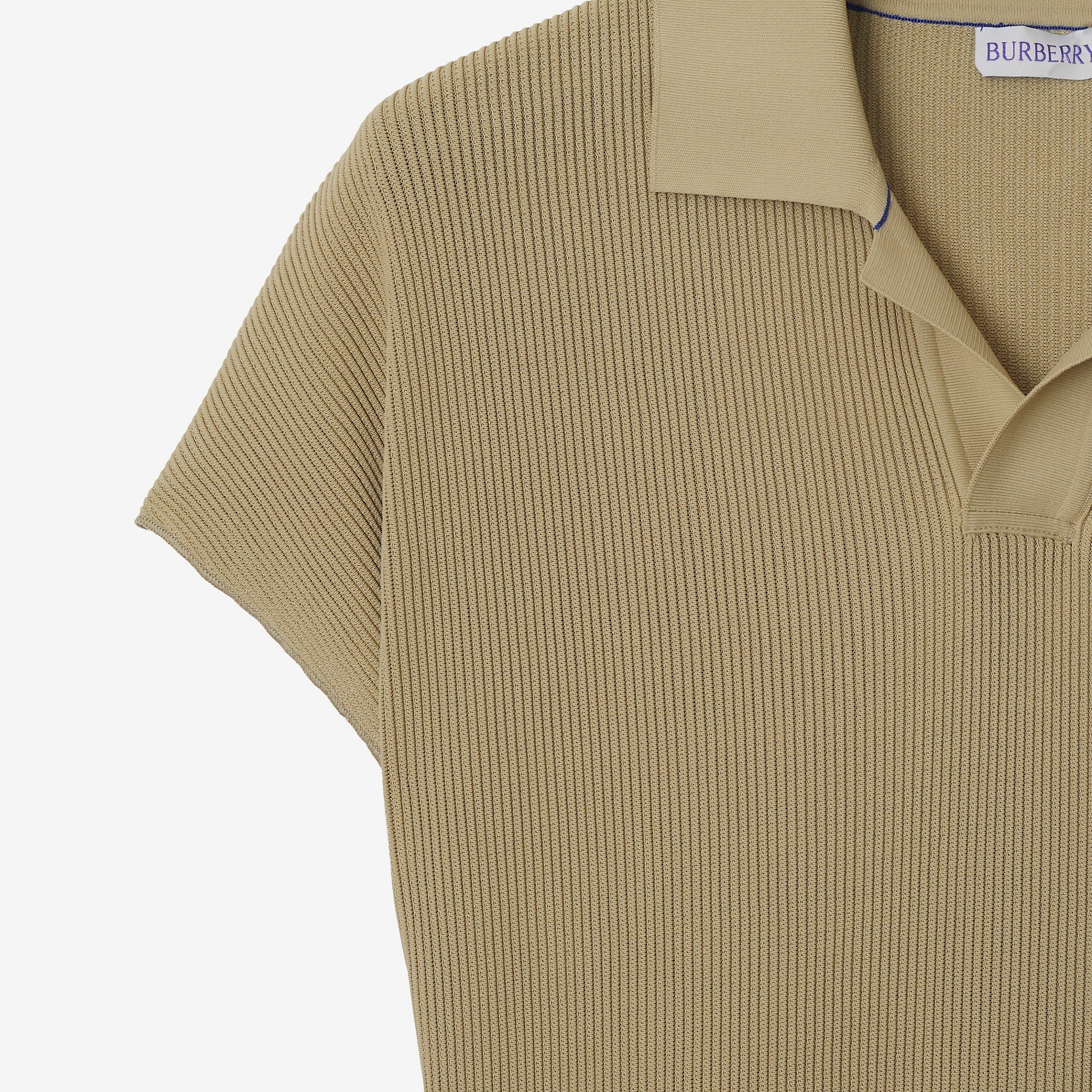 Rib Knit Polo Shirt Dress - 6