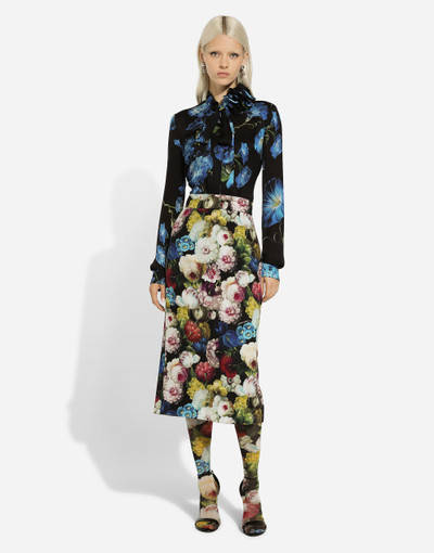 Dolce & Gabbana Chiffon shirt with bluebell print outlook