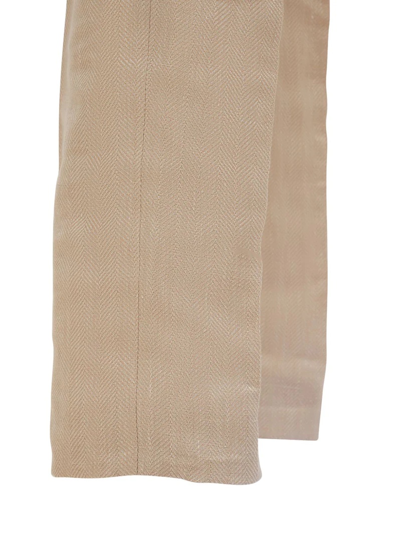 DOUBLE BREAST LINEN BLEND SUIT - 8