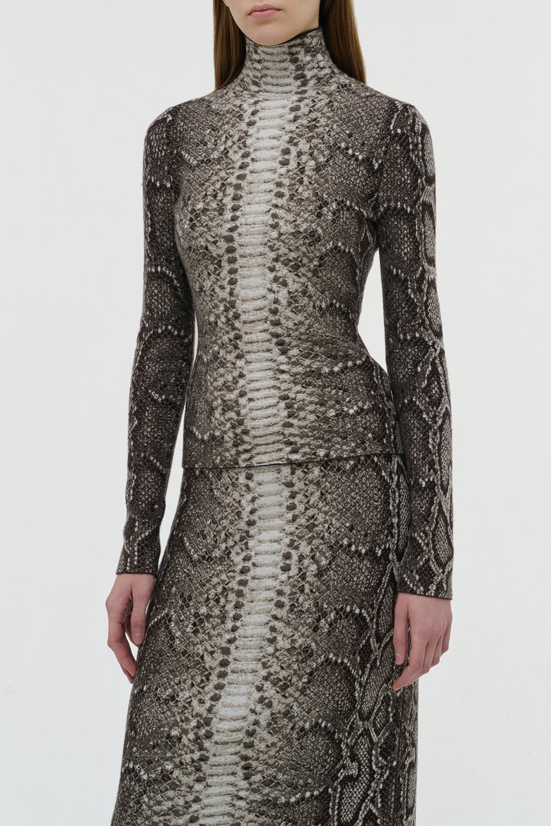 GABRIELA HEARST Beda Knit Turtleneck in Greyscale Cashmere Silk outlook