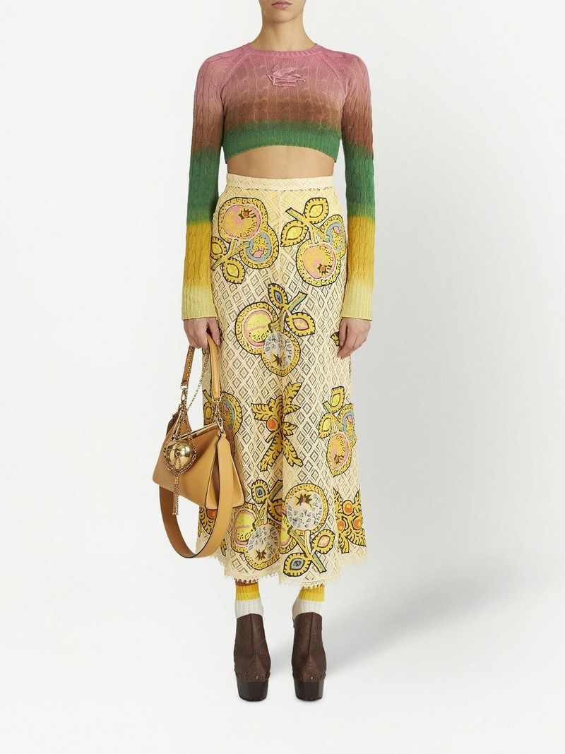 Etro gradient cable-knit cropped jumper outlook