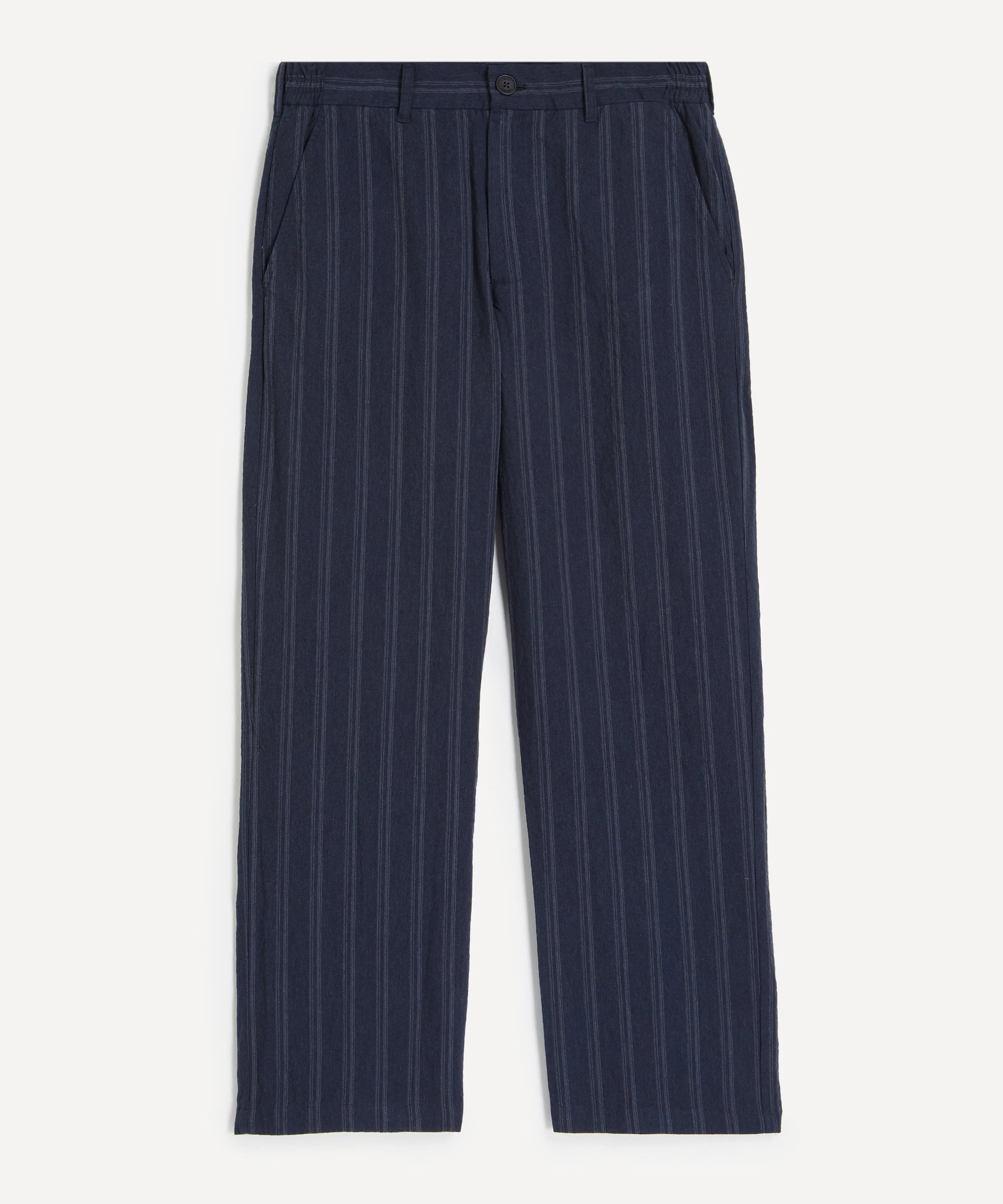 Bayham Navy Textured Wide Stripe Trousers - 1