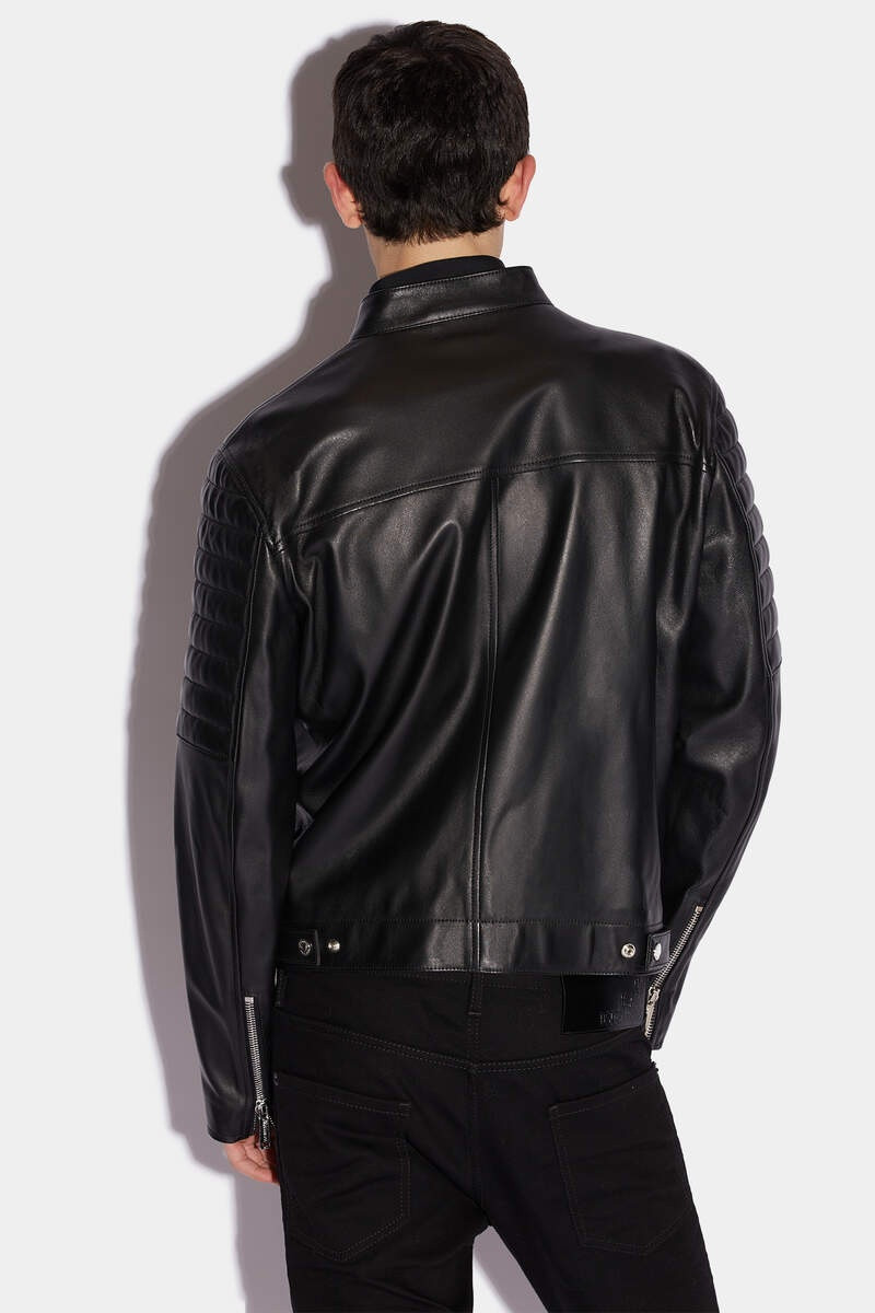 DSQUARED2 IBRA BLACK ON BLACK BIKER JACKET outlook