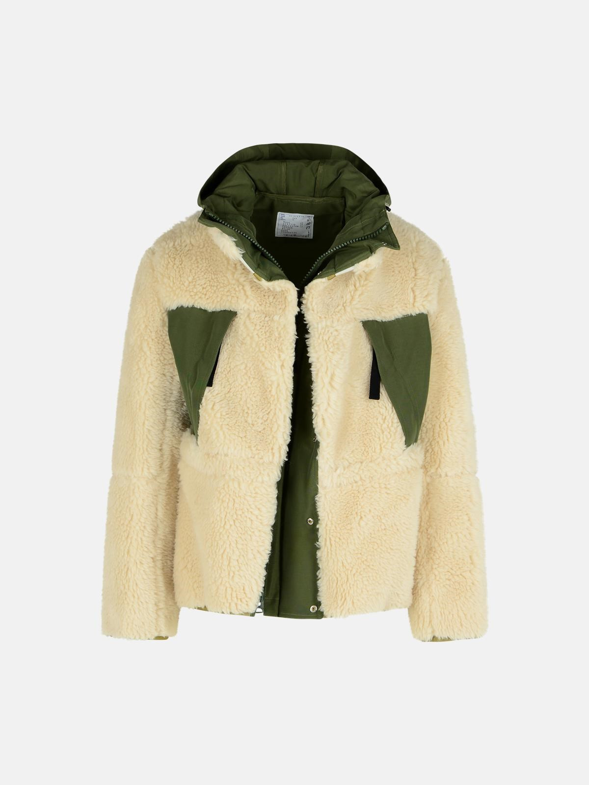 'SHERLING' BEIGE WOOL BLEND JACKET - 1