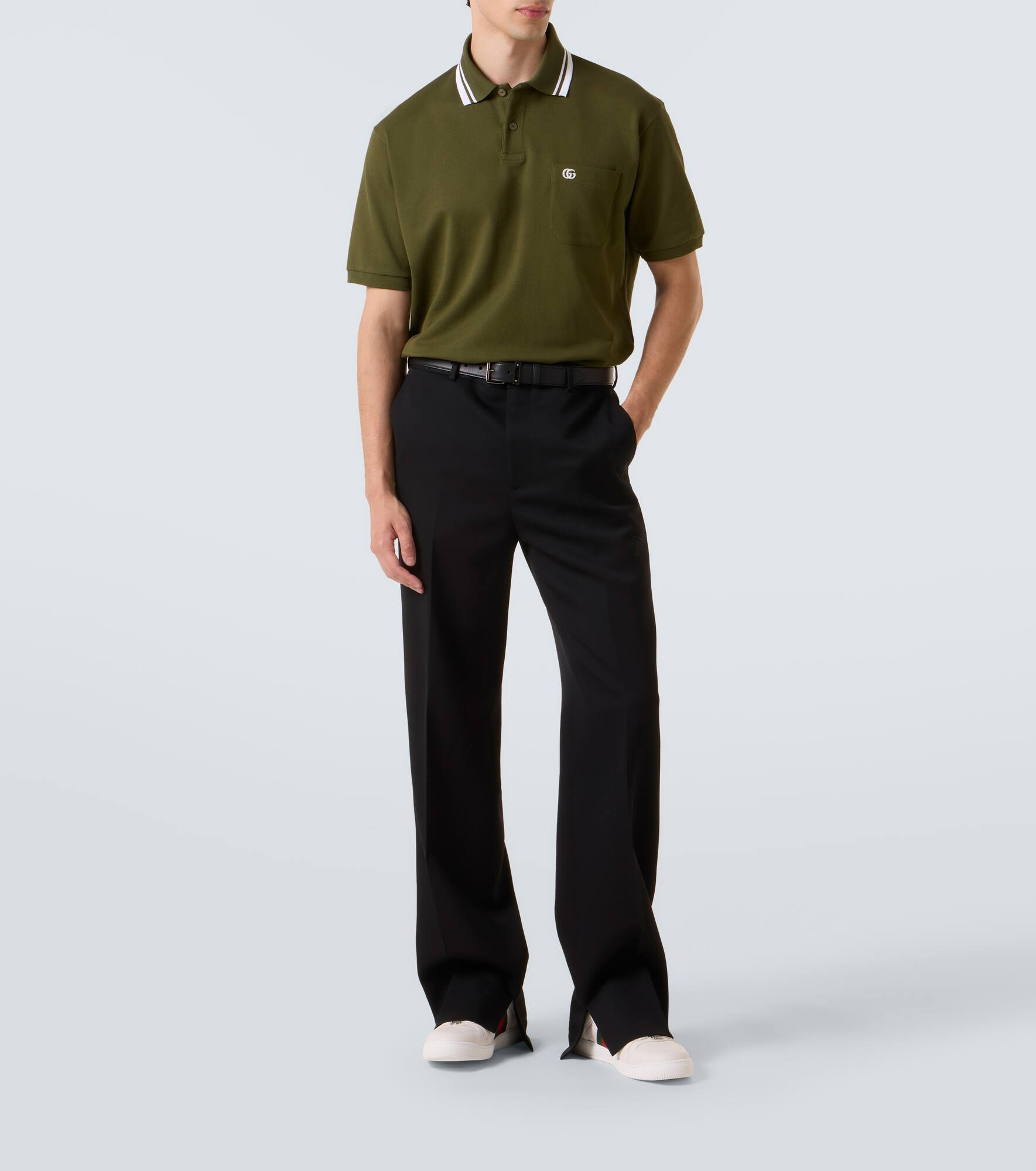 Double G cotton-blend piqué polo shirt - 2