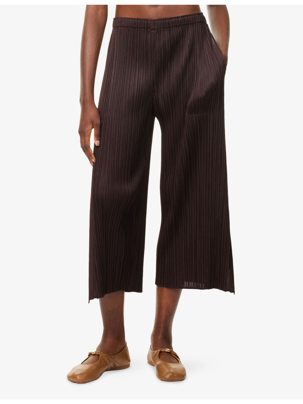Straight-Leg Side-Slit Knitted Trousers - 3