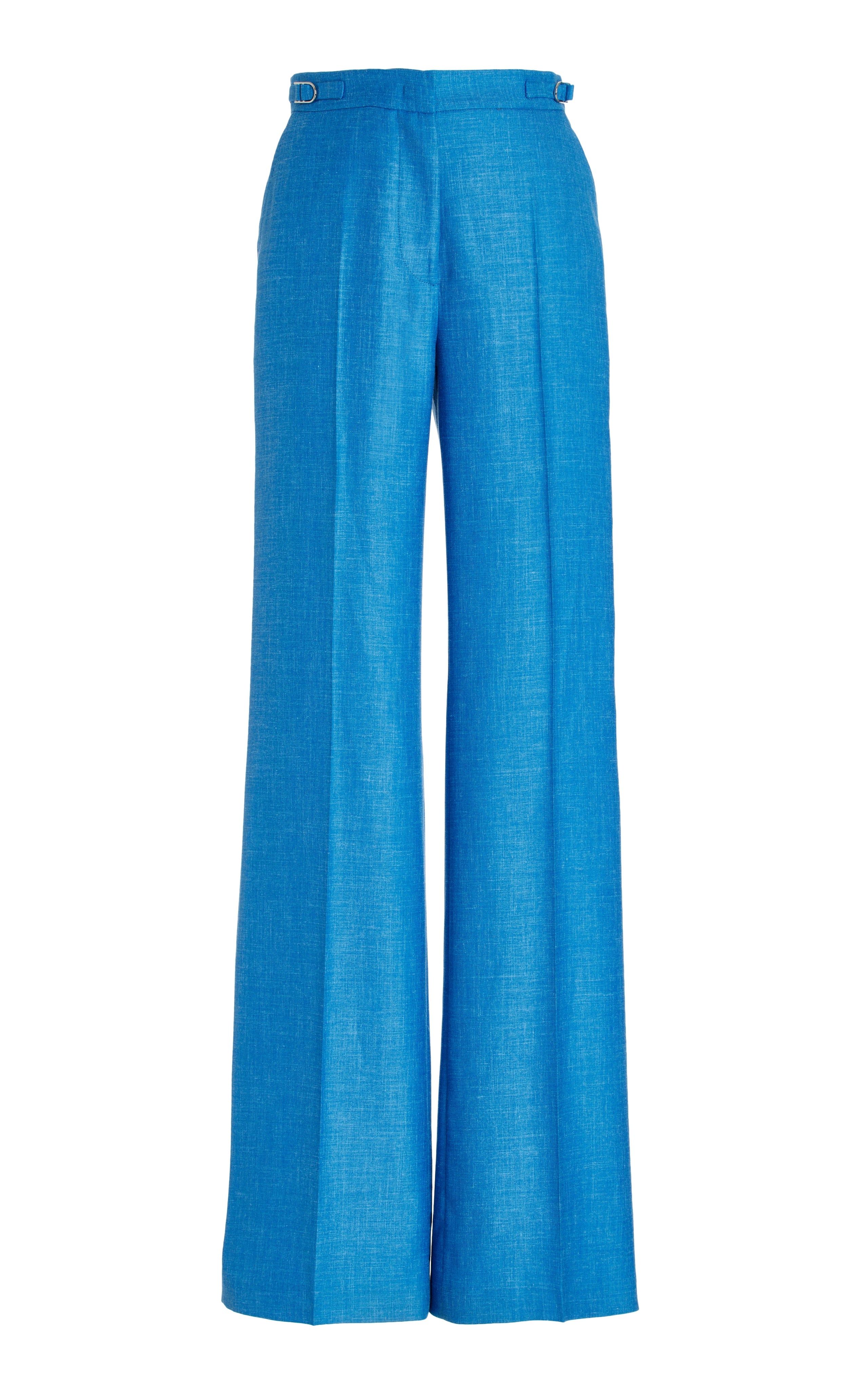 Vesta Pant in Aventurine Blue Wool Silk Linen - 1