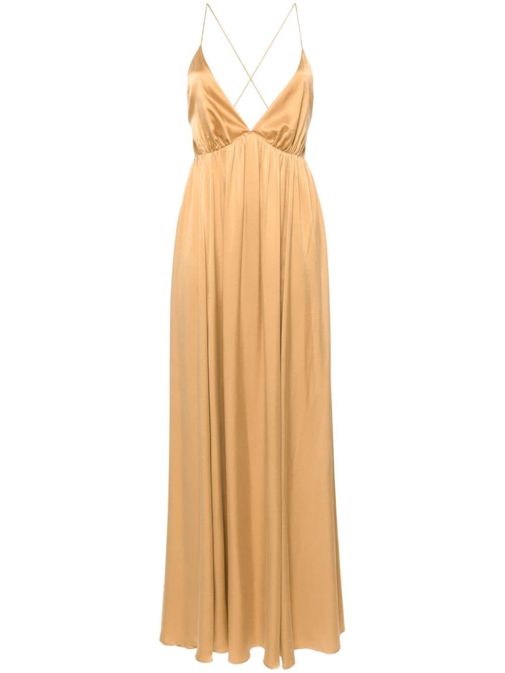 open-back silk maxi dress - 1