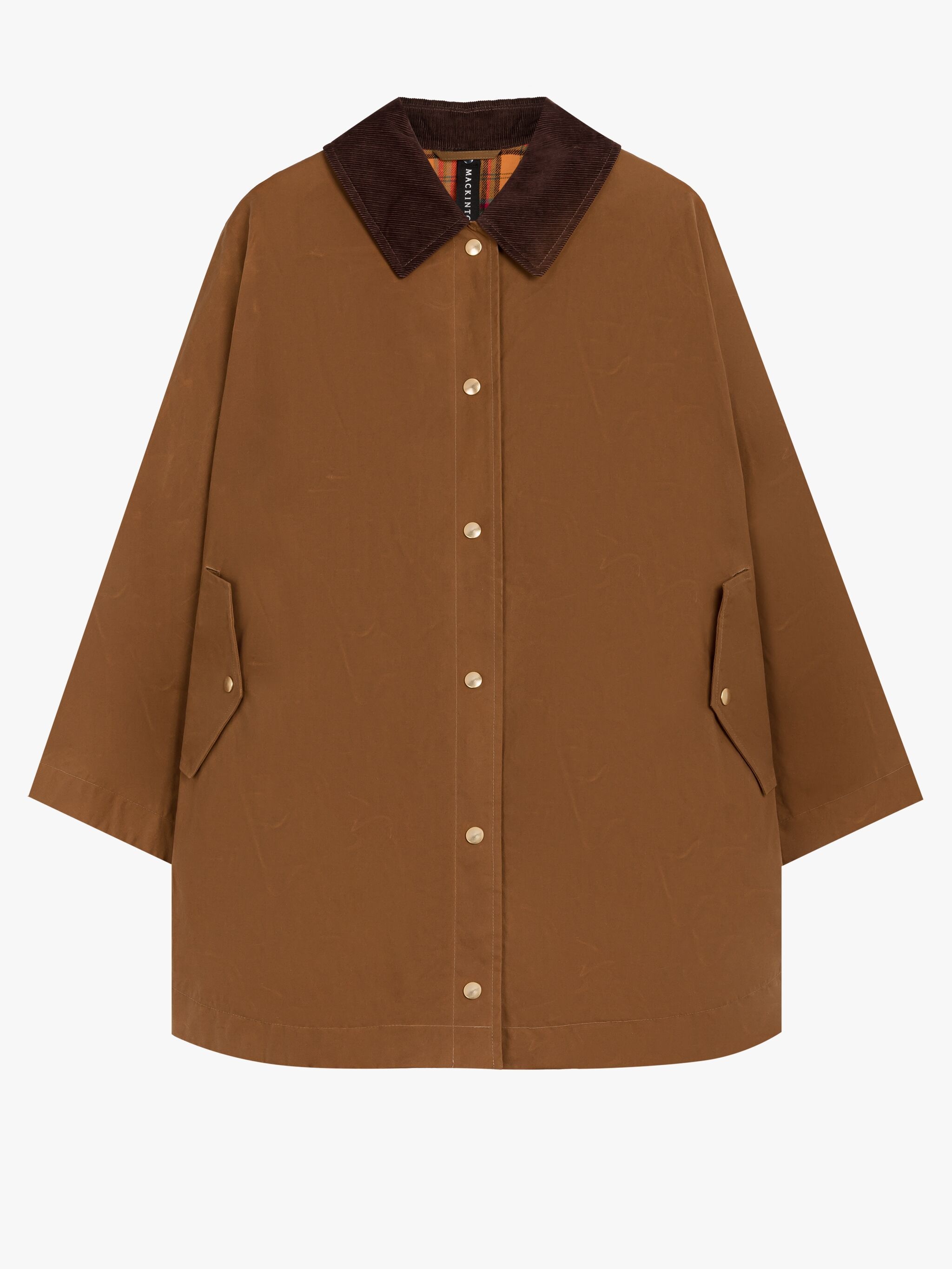 CORA BROWN WAXED COTTON FIELD COAT - 1