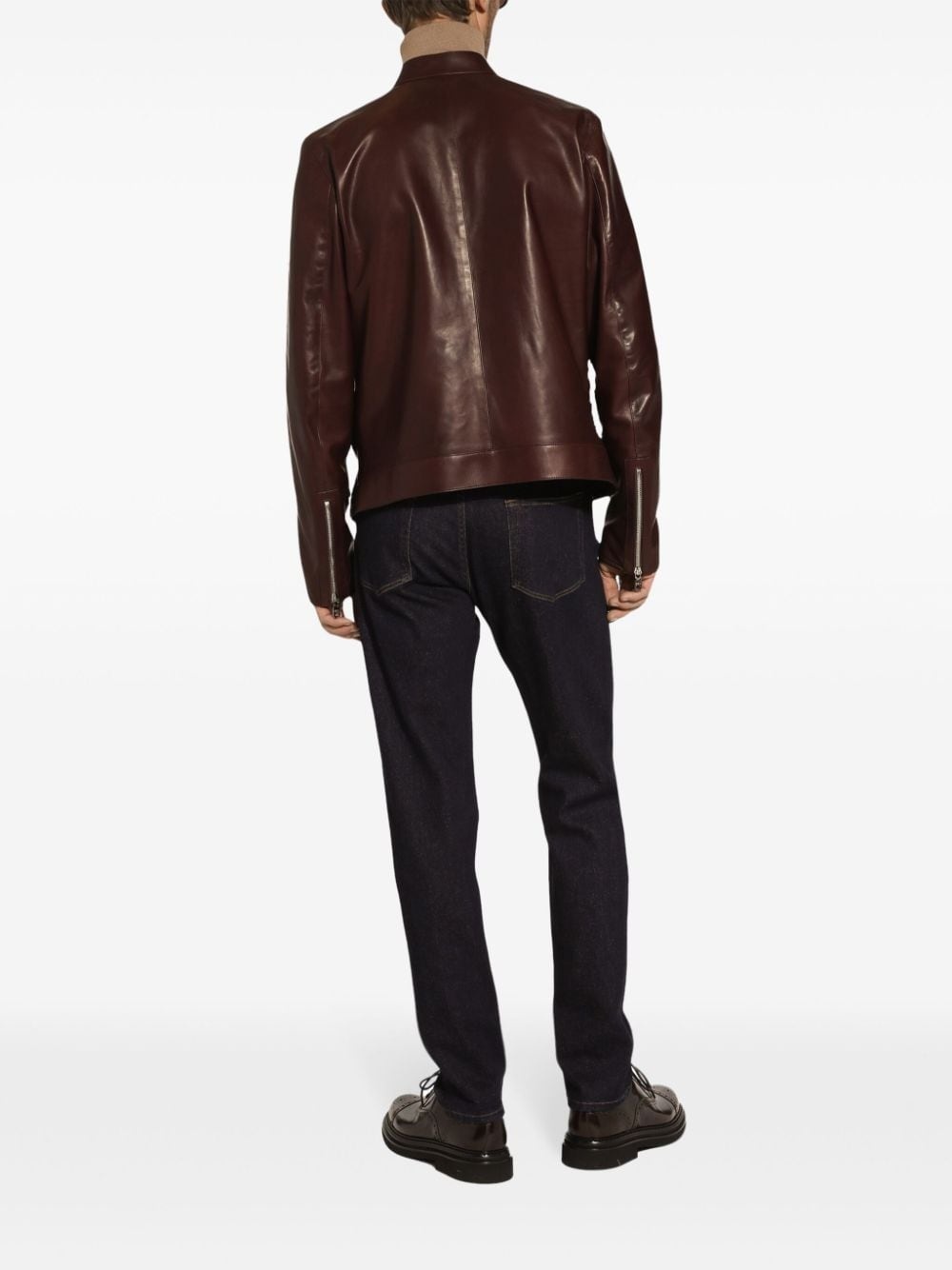 leather biker jacket - 5