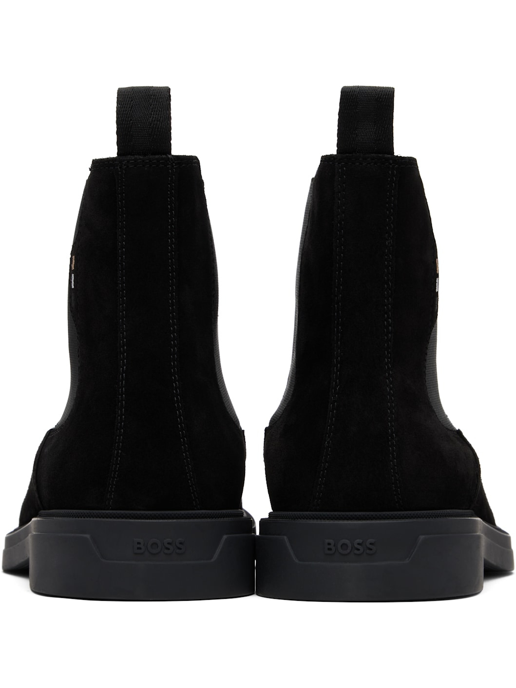 Black Signature Stripe Suede Chelsea Boots - 2