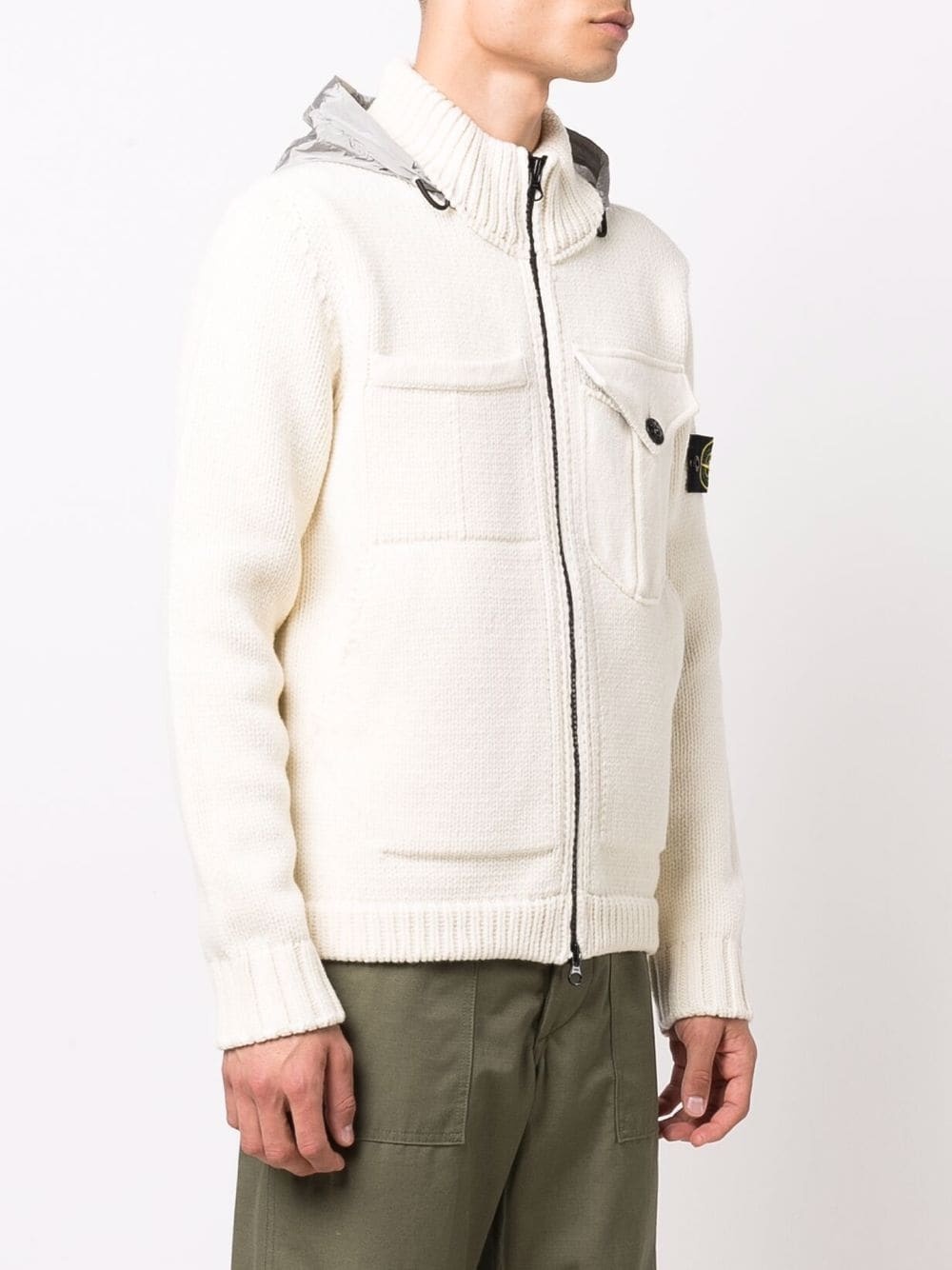 Compass-patch knitted jacket - 3