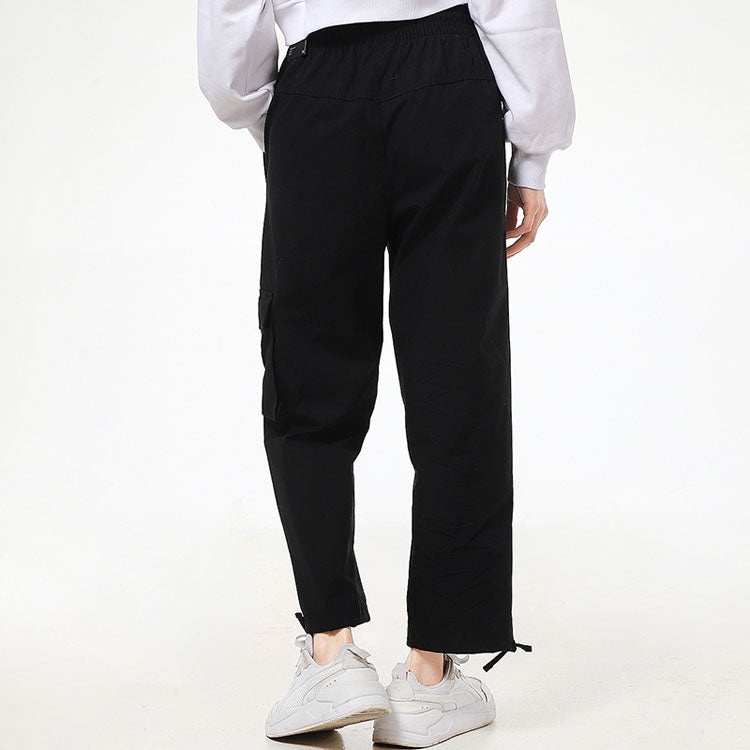 (WMNS) Nike Solid Color Pocket Loose Sports Pants/Trousers/Joggers Autumn Black CZ9331-010 - 4