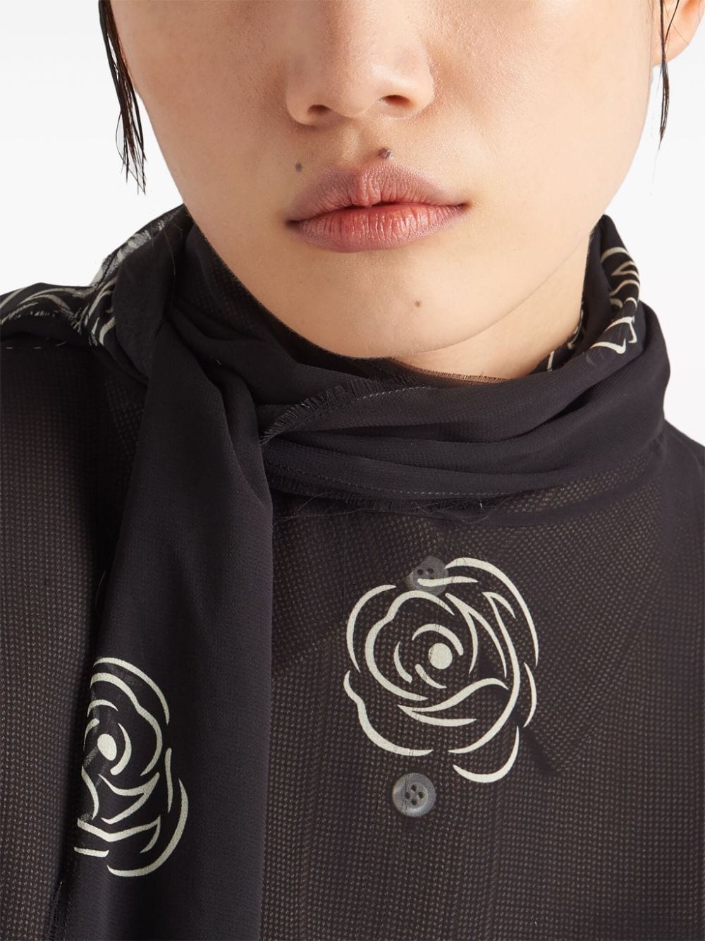 Prada rose-print georgette cape | farfetch | REVERSIBLE