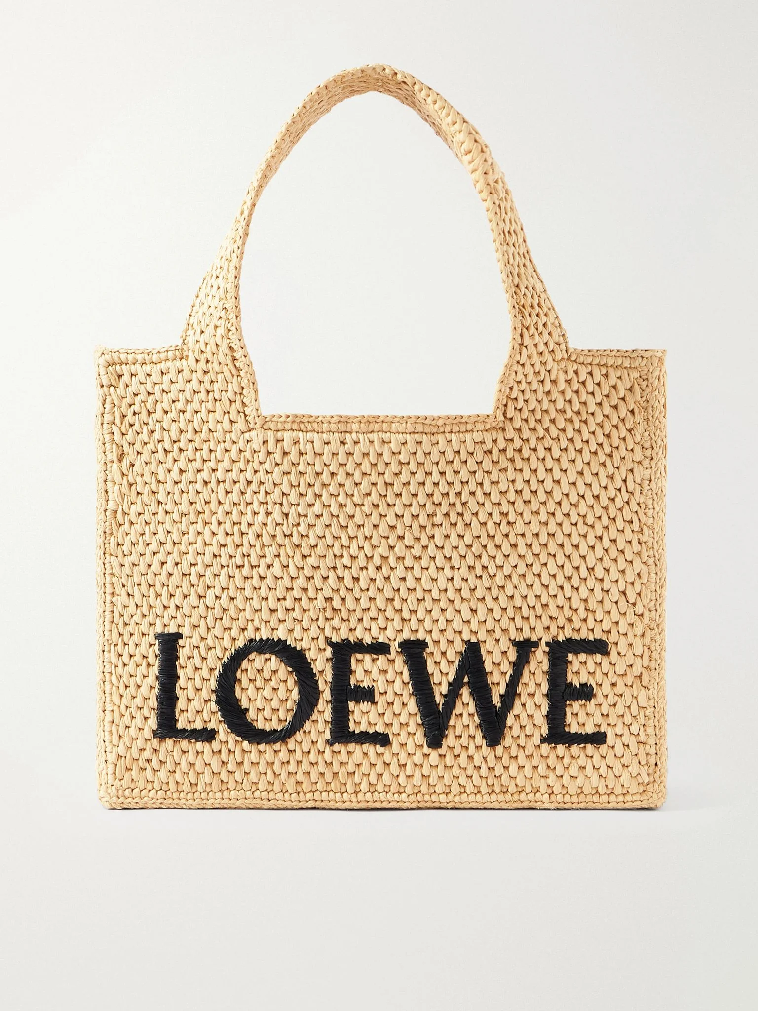 + Paula's Ibiza embroidered raffia tote Beige - 1