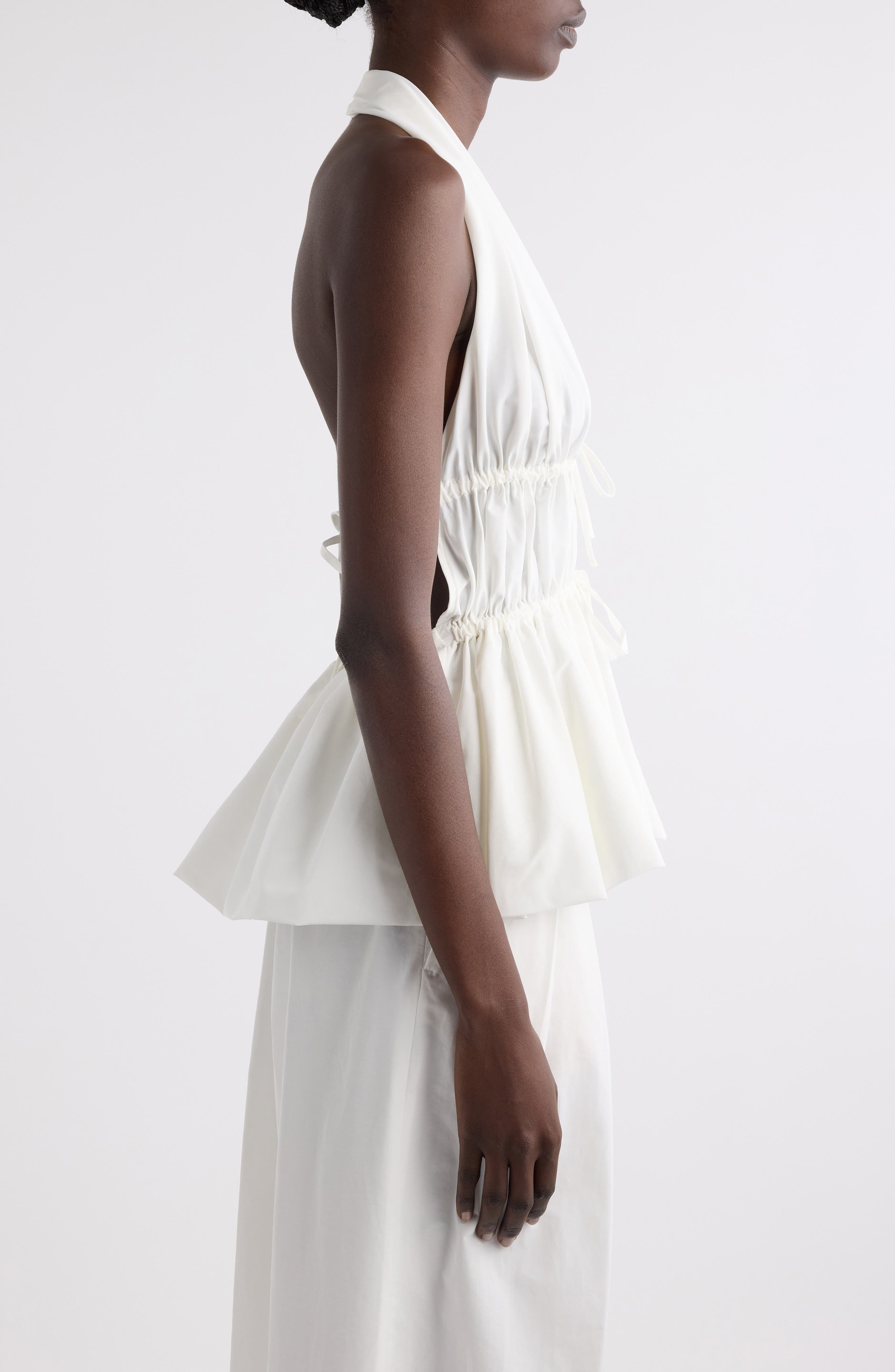 Dries Van Noten Ceana Ruched Halter Top in White at Nordstrom - 4