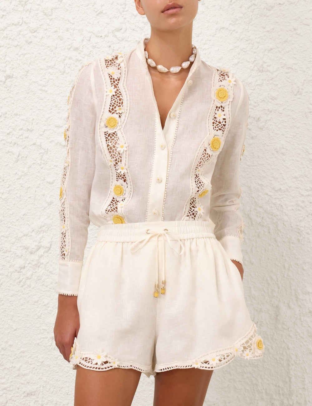 EVERLEY FLOWER TRIM SHIRT - 2