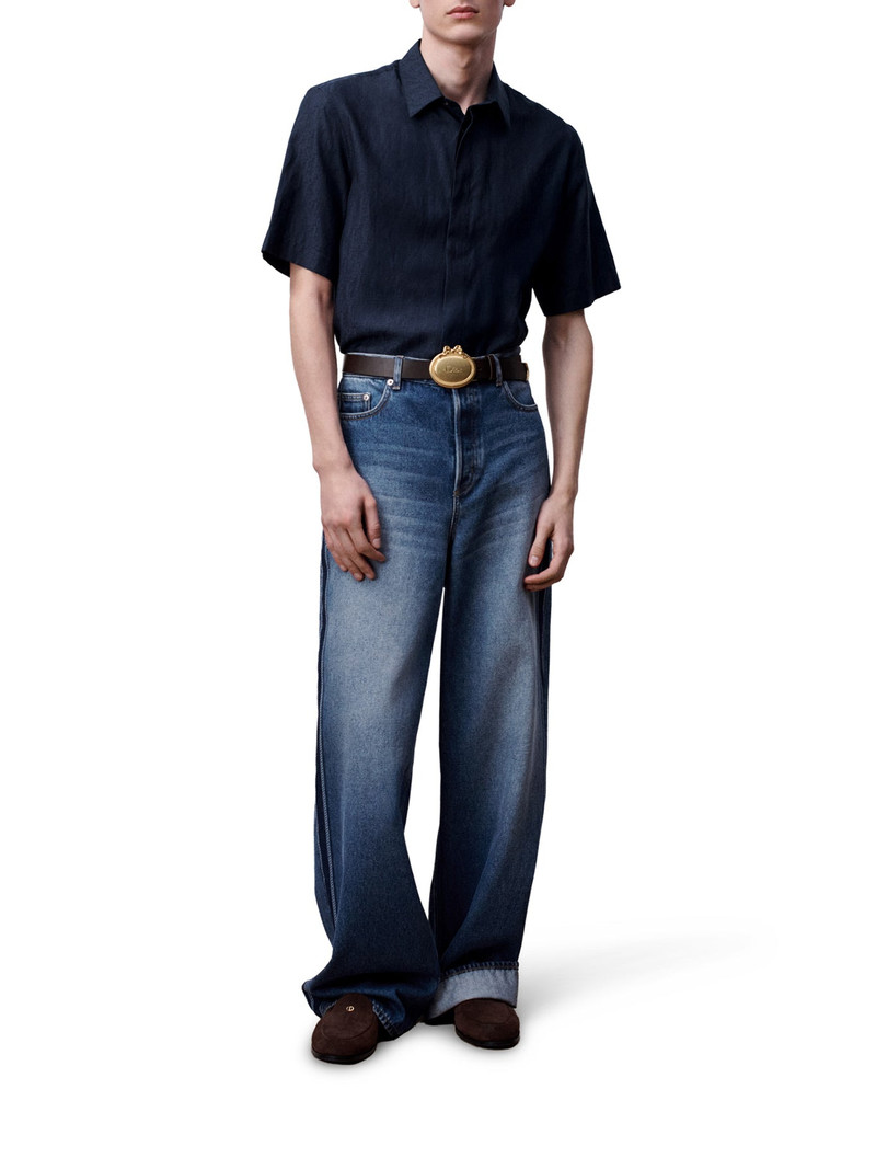 BAGGY JEANS IN BLUE COTTON TWILL 1