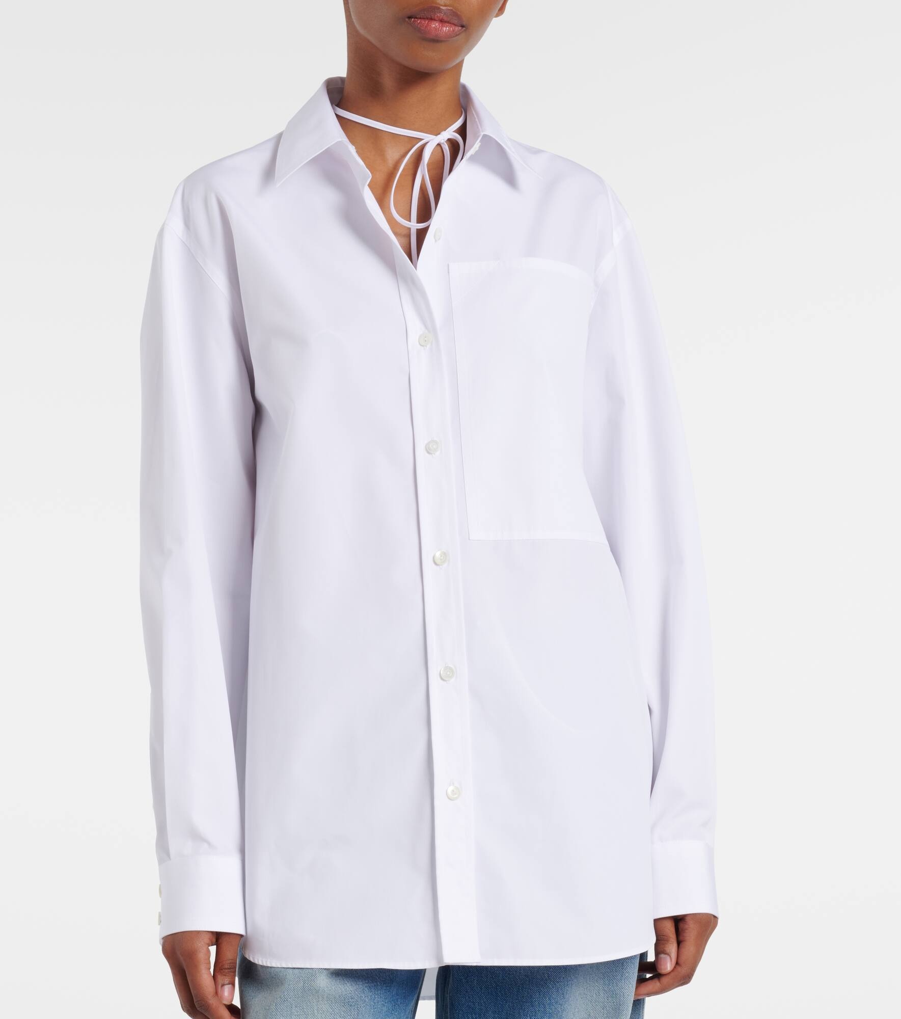 Logo cotton poplin shirt - 4