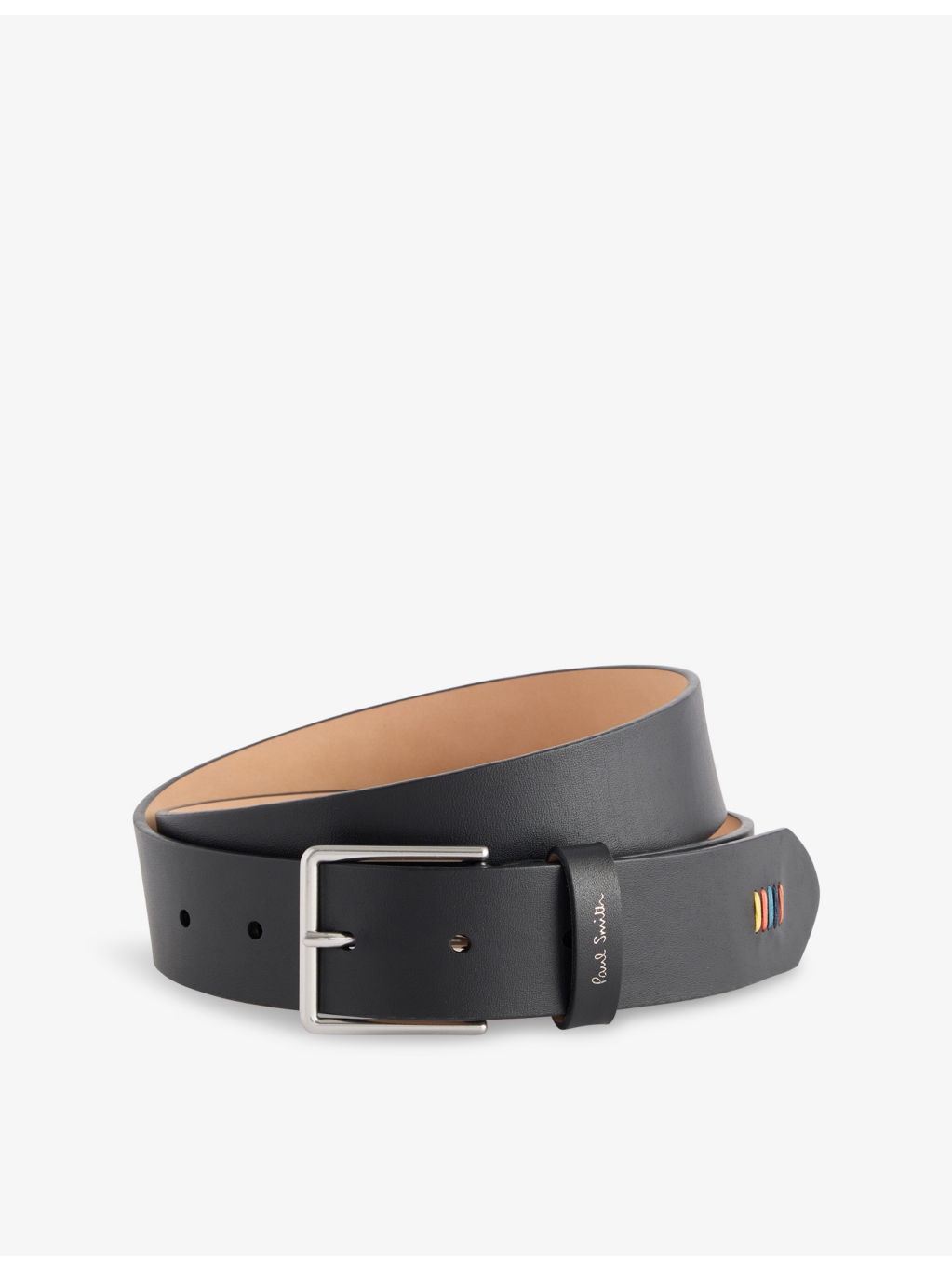 Branded Rainbow-Stitch Leather Belt - 1