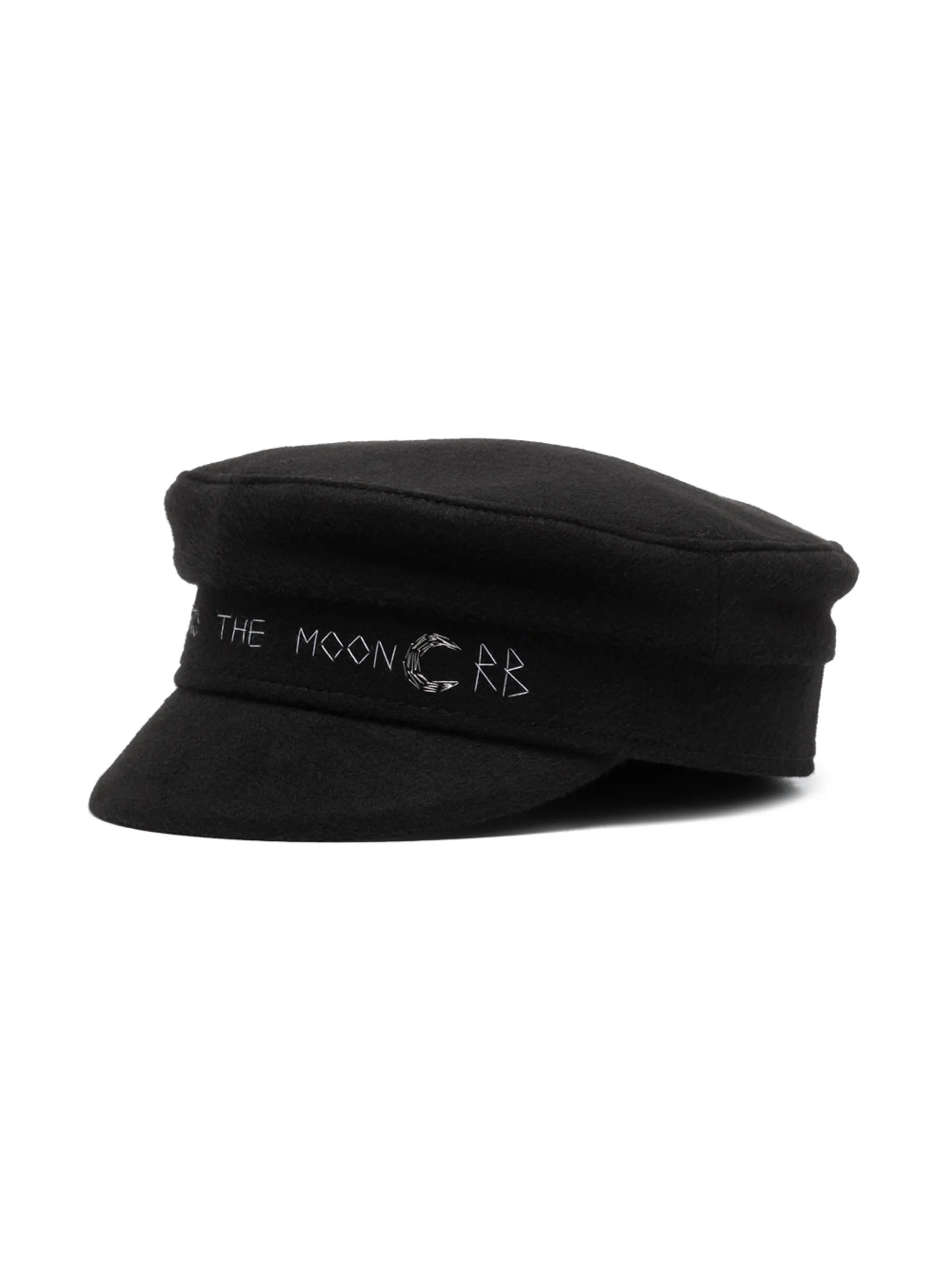 crystal-embellished logo baker boy cap - 3
