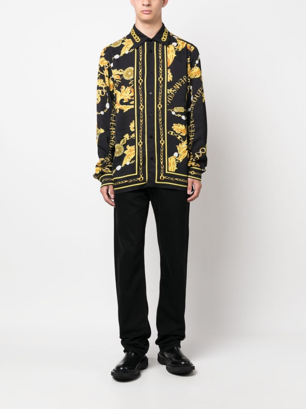 baroque-pattern long-sleeve shirt - 2