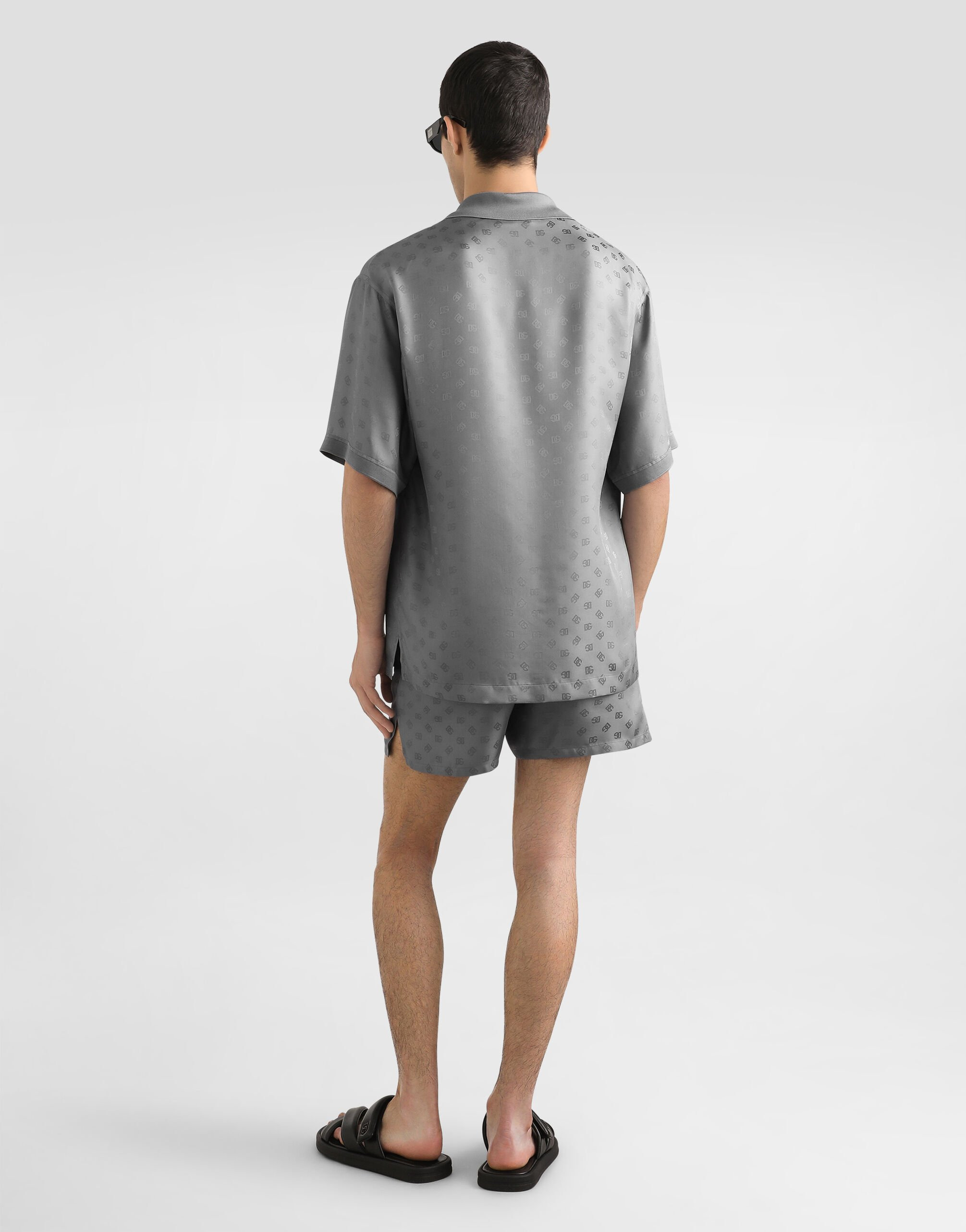 Silk jacquard polo shirt with DG logo - 3