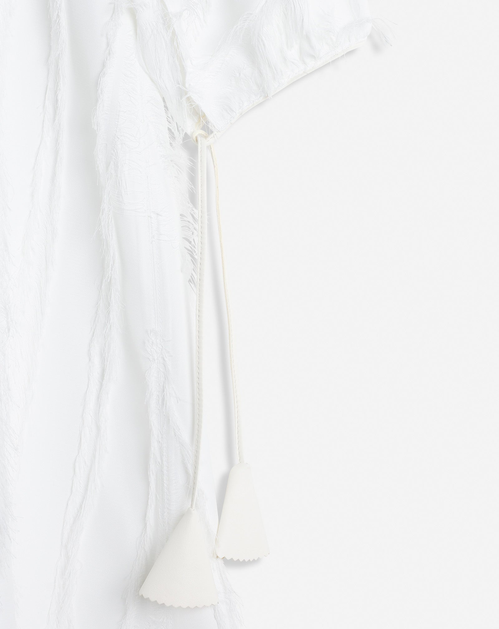 ELBOW SLEEVE MIDI DRESS WITH FRINGES - 4