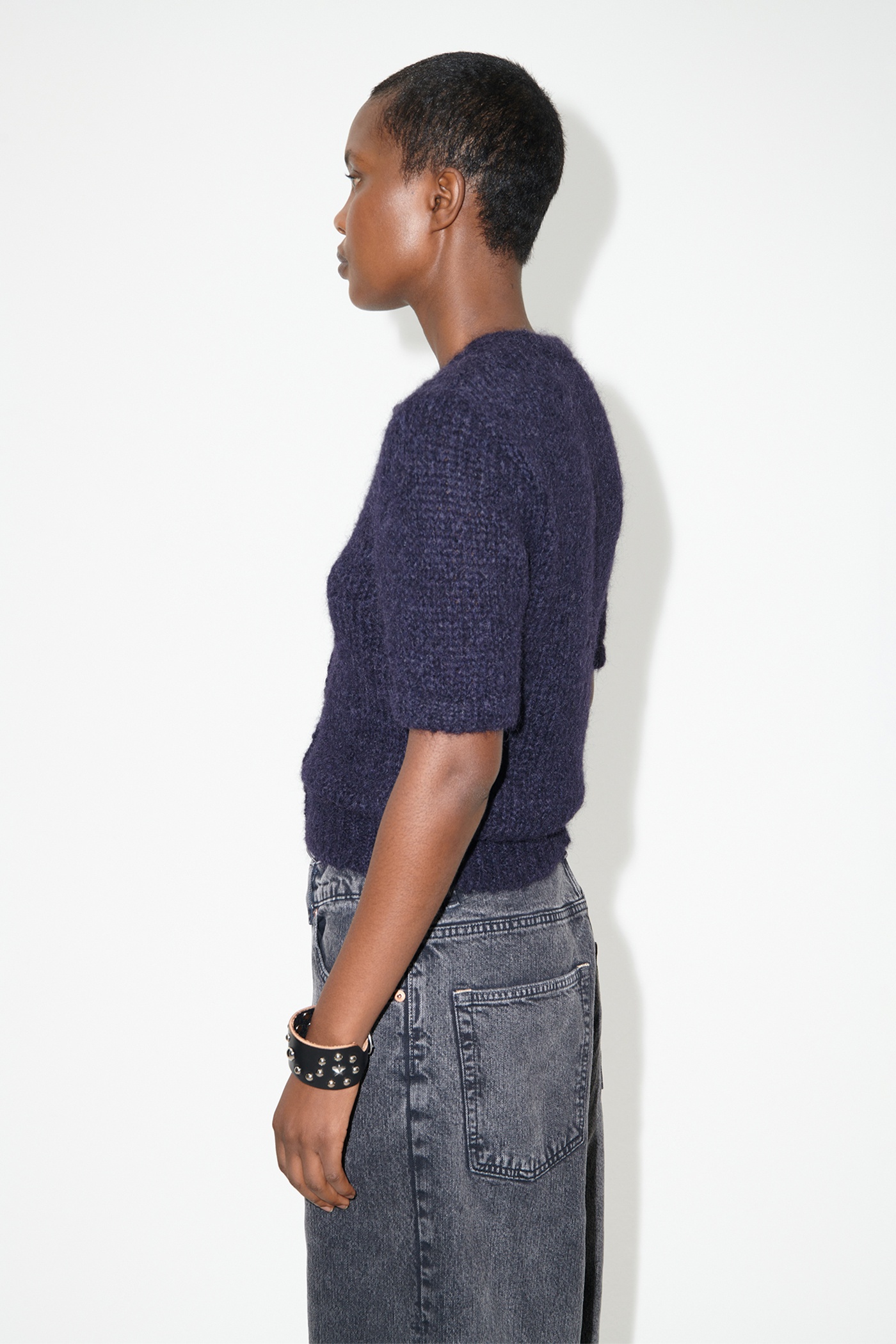 Shrunken Shortsleeve Navy Fuzzy Mohpaca - 3
